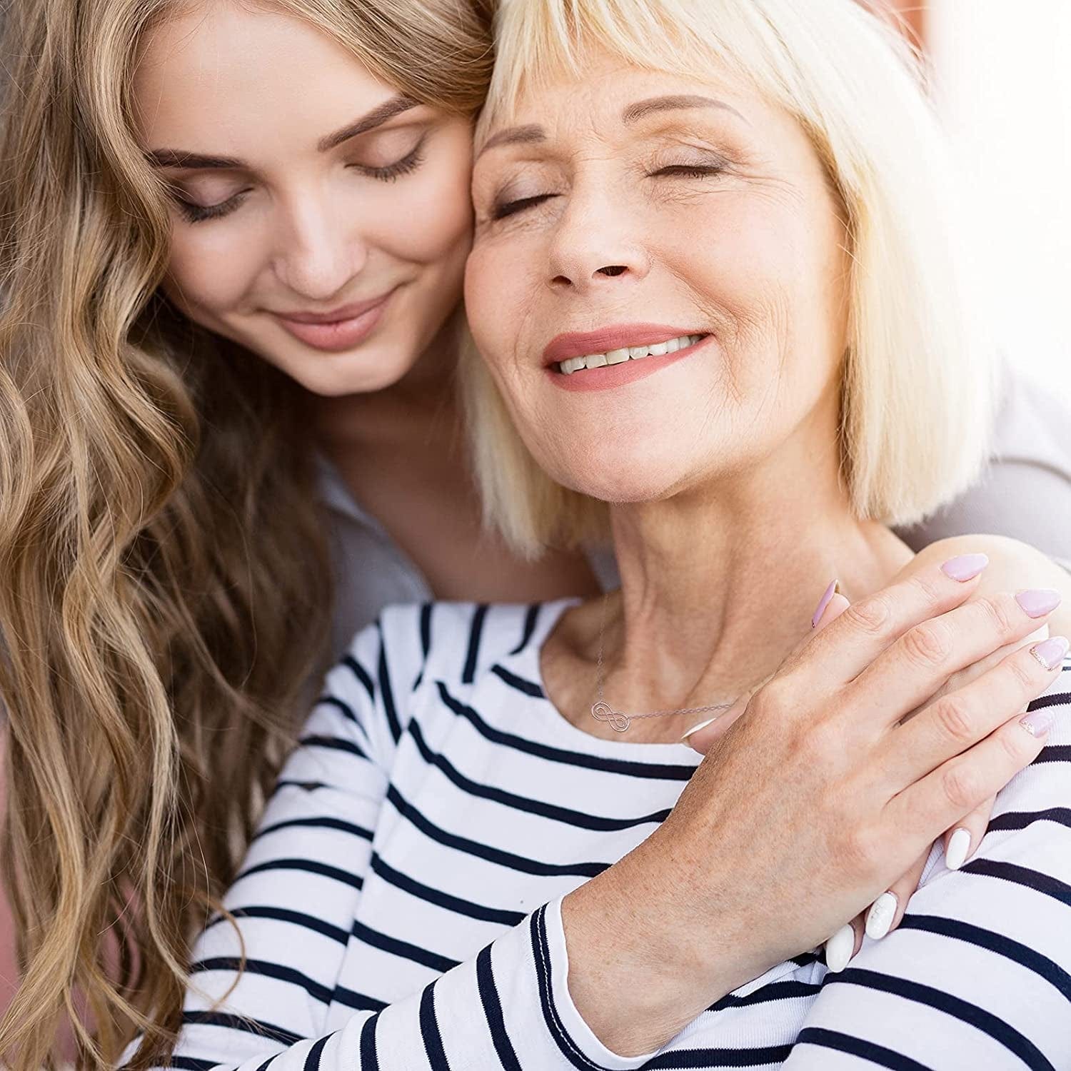 Aunt Niece Necklace, 925 Sterling Silver Infinity Necklace for Women, Niece Gifts from Aunt, Mothers Day Jewelry Birthday Gift for Aunt and Niece