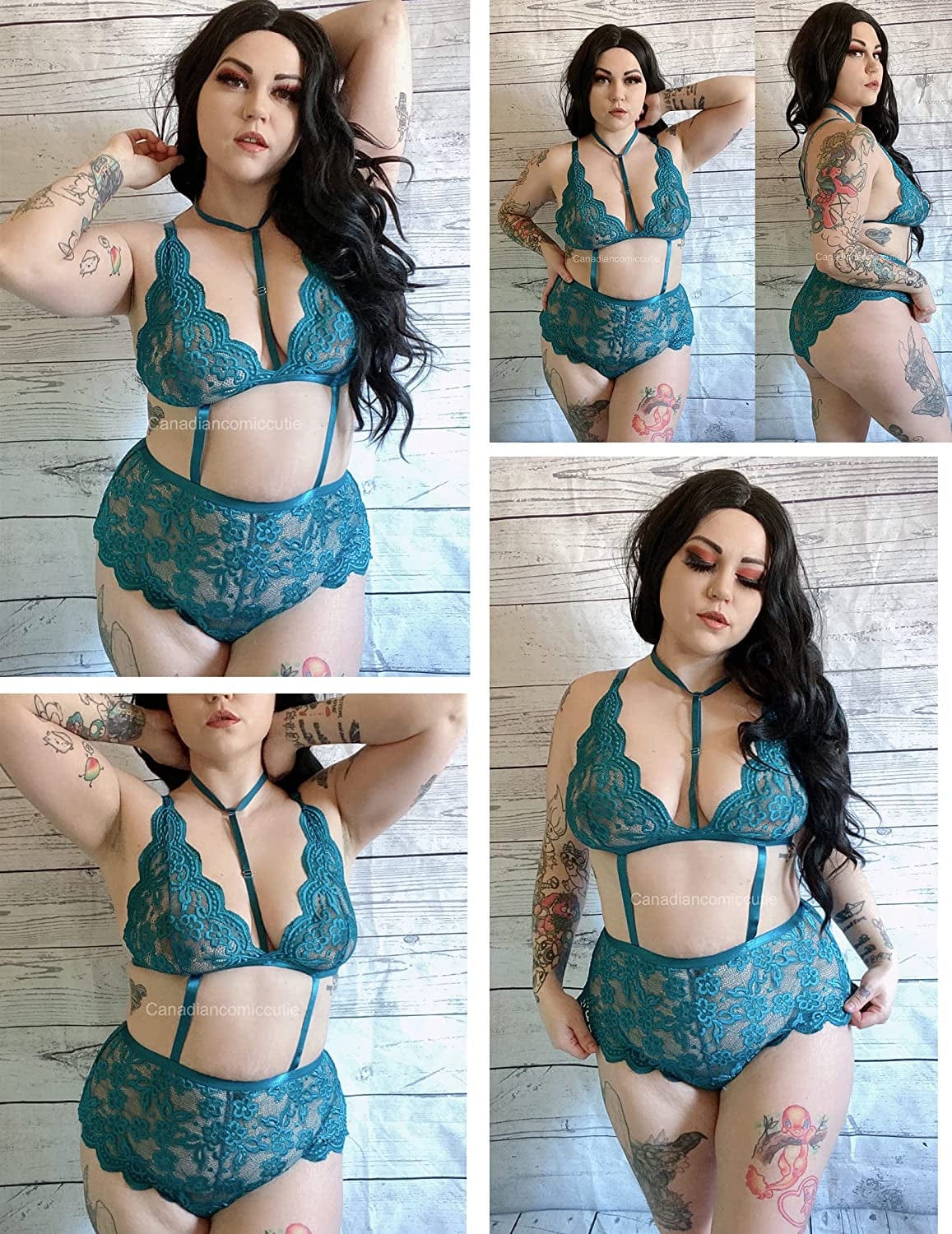 Avidlove Sexy plus Size Lingerie for Women One Piece Lace Bodysuit Teddy Lingerie Strappy Bra Panty with Choker L-4XL