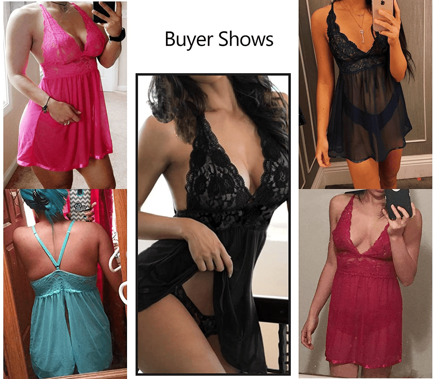 Avidlove Women Lingerie Lace Babydoll Strap Chemise Halter Teddy V Neck Sleepwear Apparel & Accessories > Clothing > Underwear & Socks > Lingerie Avidlove