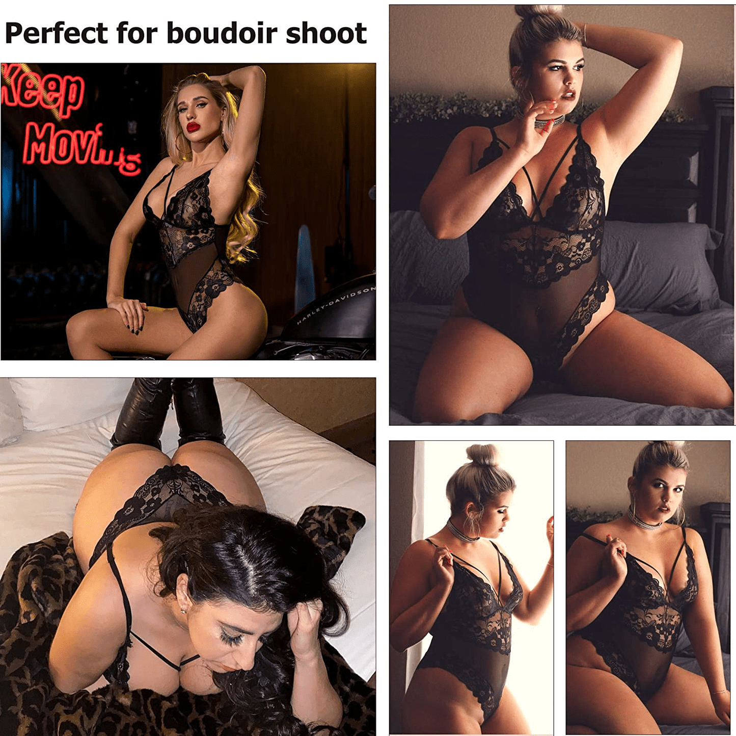 Avidlove Womens Snap Crotch Lingerie Lace Teddy One Piece Babydoll Sexy Mini Bodysuit Apparel & Accessories > Clothing > Underwear & Socks > Lingerie Avidlove