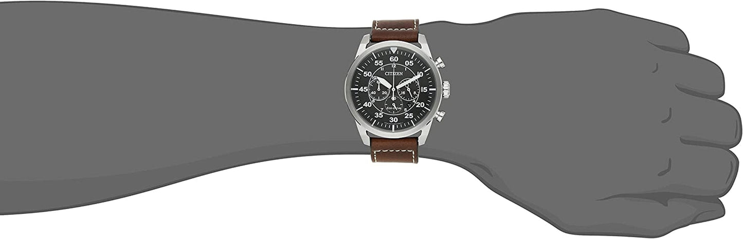 Avion Eco-Drive Men'S Watch Brown