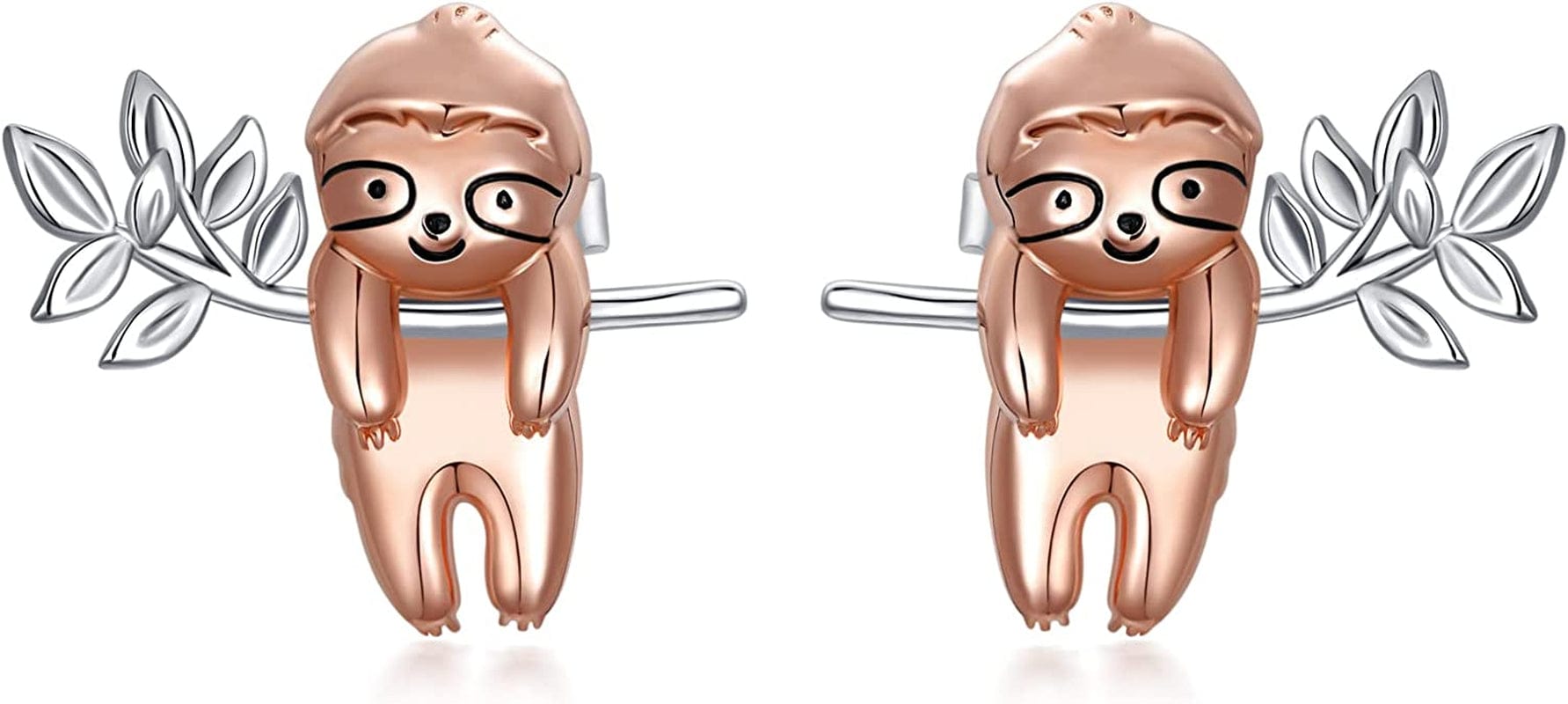 Axolotl/Snake/Frog/Sloth/Guinea Pig/Rhinoceros925 Sterling Silver Animal Studs… Sloth