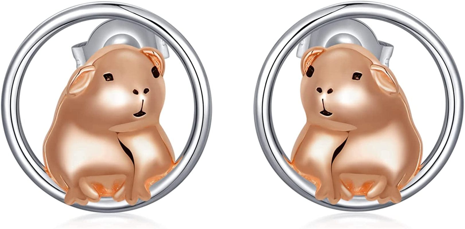 Axolotl/Snake/Frog/Sloth/Guinea Pig/Rhinoceros925 Sterling Silver Animal Studs… Guinea Pig