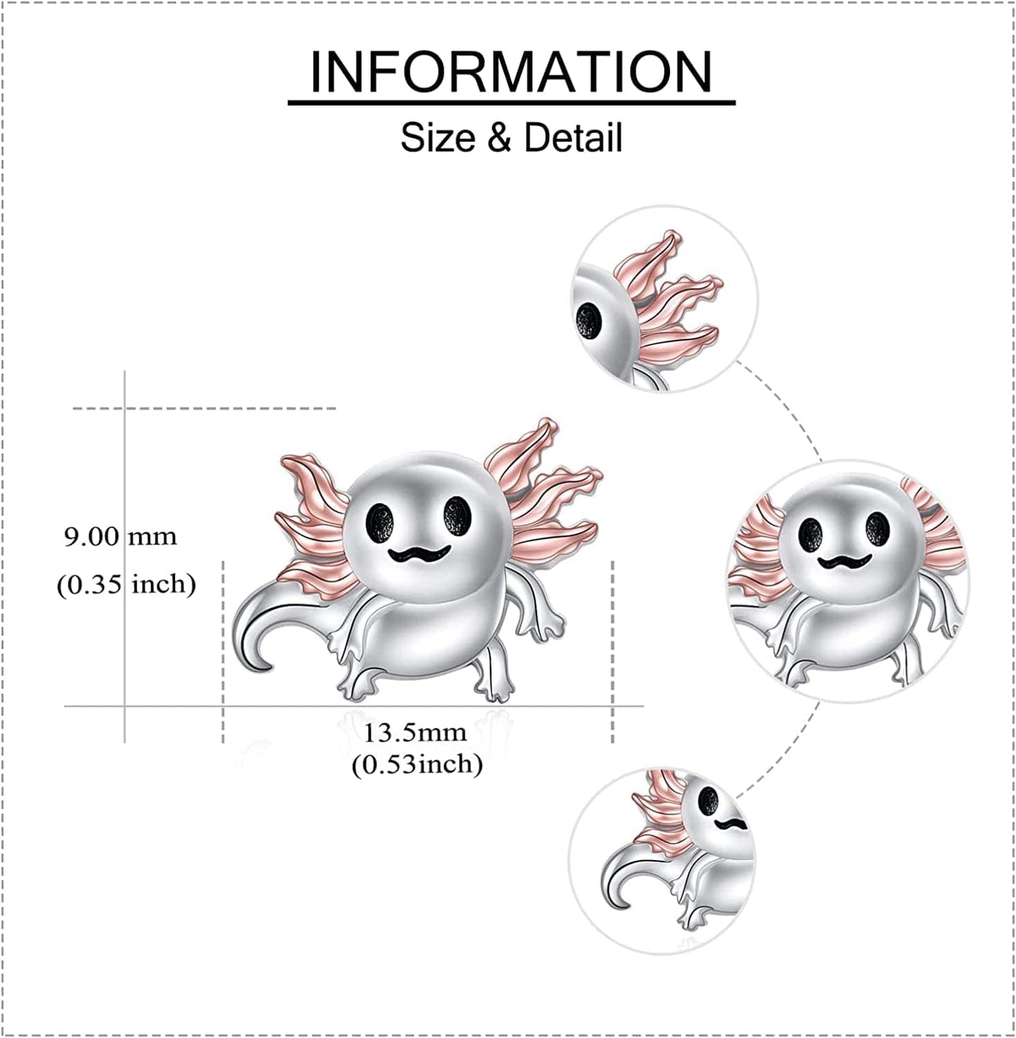 Axolotl/Snake/Frog/Sloth/Guinea Pig/Rhinoceros925 Sterling Silver Animal Studs…