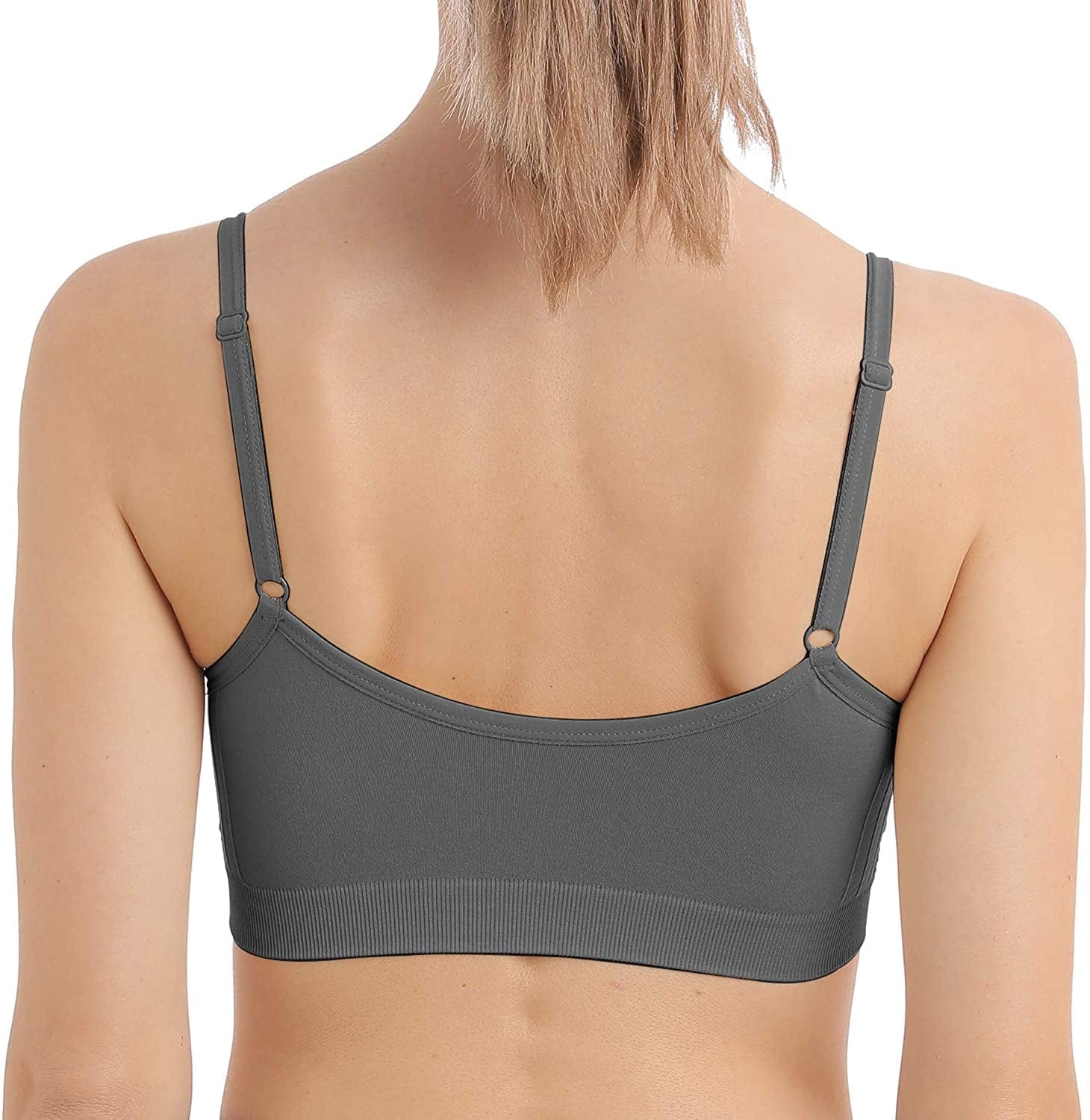 B.BANG Padded Bralettes for Women Seamless Strappy Sports Bra Comfortable Mini Yoga Camisole Bras