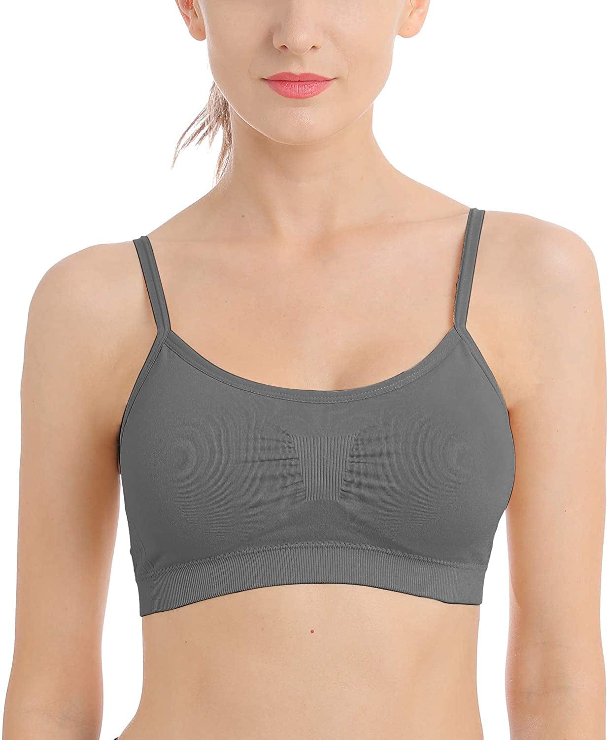 B.BANG Padded Bralettes for Women Seamless Strappy Sports Bra Comfortable Mini Yoga Camisole Bras