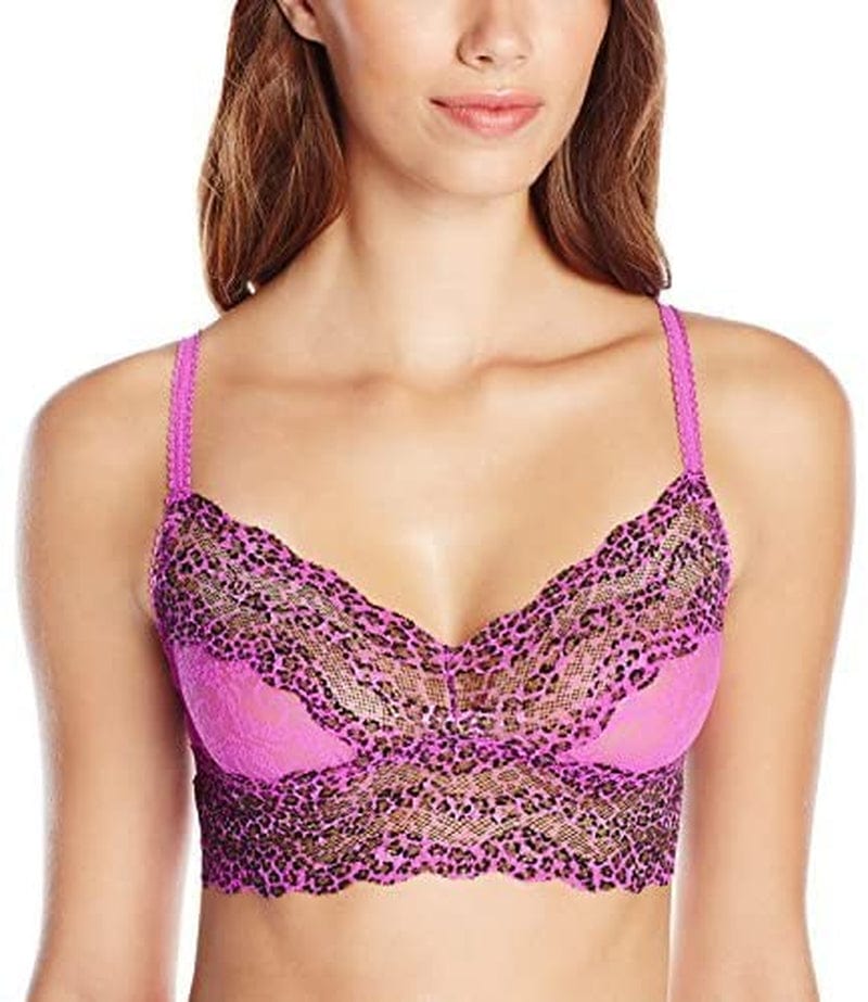 B.Tempt'D by Wacoal Women'S Lace Kiss Bralette Purple Cactus Flower/Animal / Small