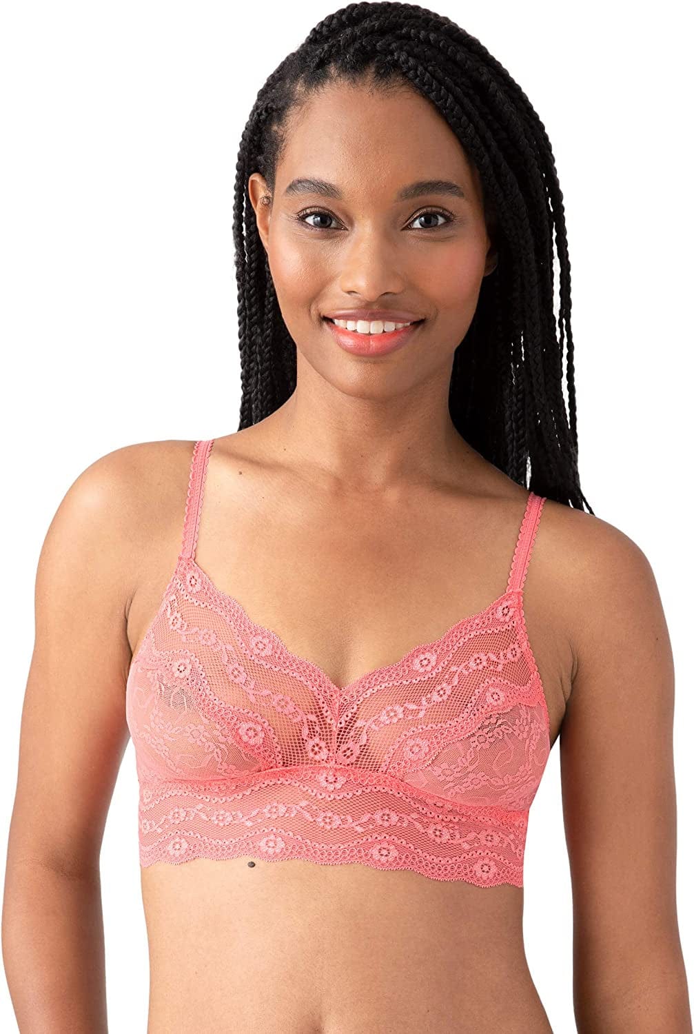 B.Tempt'D by Wacoal Women'S Lace Kiss Bralette Super Pink / Small