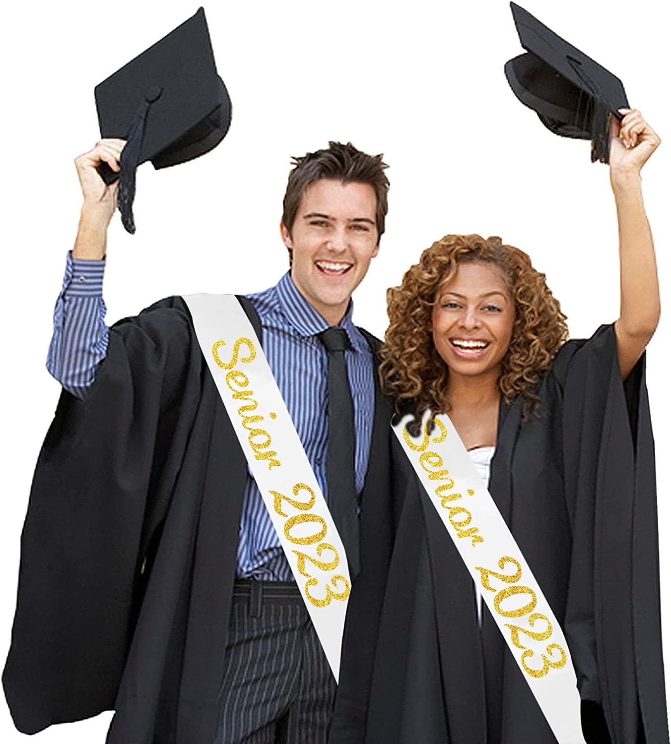 White Senior 2023 Satin Sash - 2023 Graduation Sash - Finally Graduated - Senior Cheer Sash - Cheerleader Sash - Competition Sash Apparel & Accessories > Clothing Accessories > Sashes Partyprops