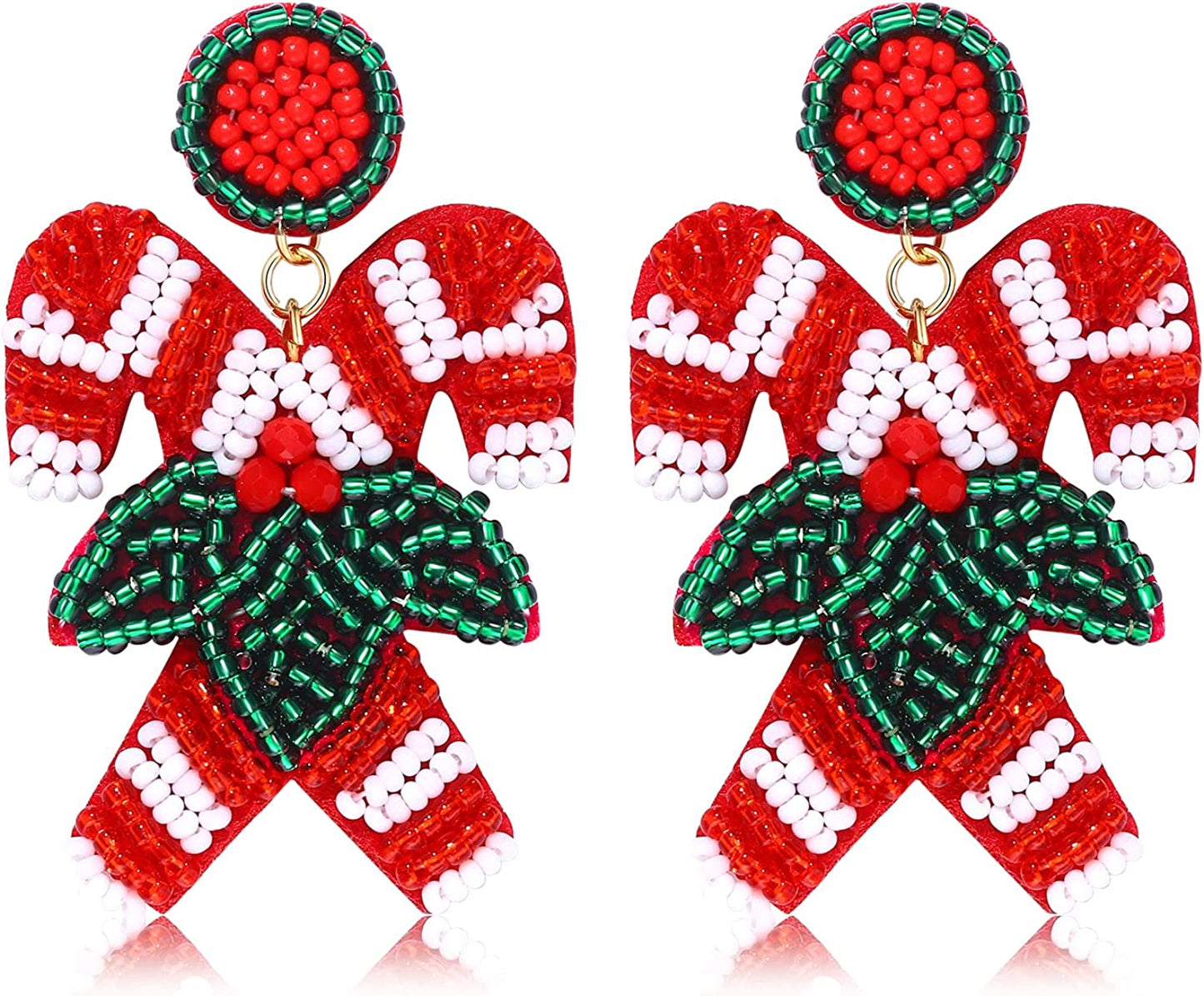 Christmas Earrings for Women Christmas Bead Dangle Earrings Bohemia Handmade Colorful Seed Beaded Drop Earrings Christmas Gifts for Women Girls Apparel & Accessories > Jewelry > Earrings JERTOCLE Christmas Earring C