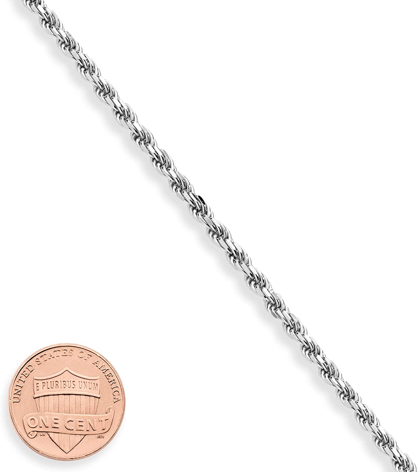 Miabella 925 Sterling Silver Italian 2Mm, 3Mm Diamond-Cut Braided Rope Chain Anklet Ankle Bracelet for Women Teen Girls, Made in Italy Apparel & Accessories > Jewelry > Anklets Miabella