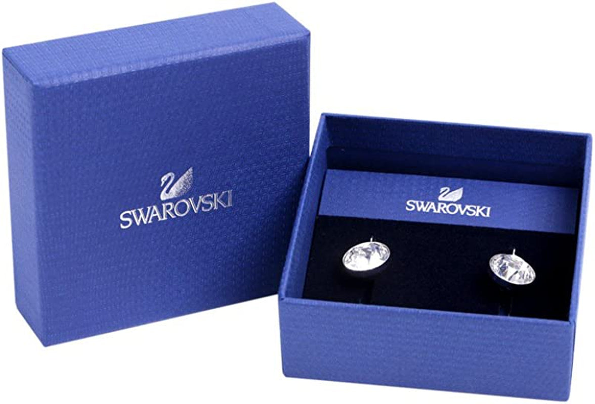 Swarovski Authentic Bella Rhodium Plated Charming White Pierced Mini Earrings Apparel & Accessories > Jewelry > Earrings Swarovski