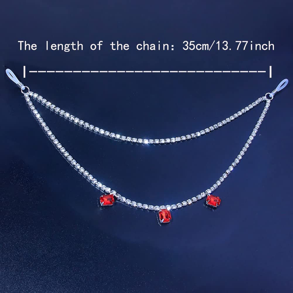 Nipple Ring Chain Rhinestone Bra Body Chain Non Piercing Nipple Jewelry Nipple Sex Accessories for Rave Party Women Apparel & Accessories > Jewelry > Body Jewelry Generic