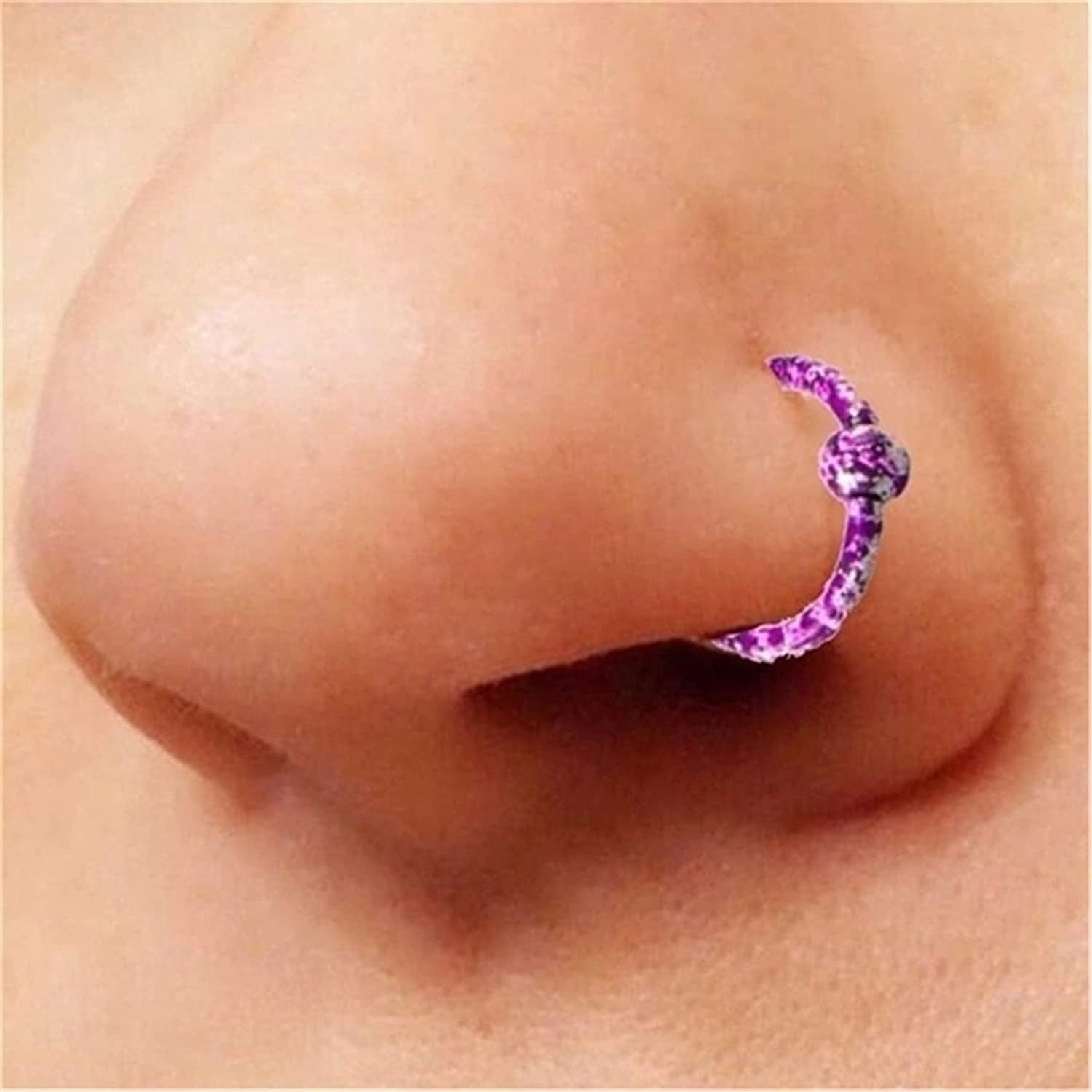 DONGMING Perforated Nose Rings Unisex Hoop Nose Rings Septum Ring Body Piercing Jewelry Nose Ring Nose Studs (Multicolor, 8Pcs) Apparel & Accessories > Jewelry > Rings Generic