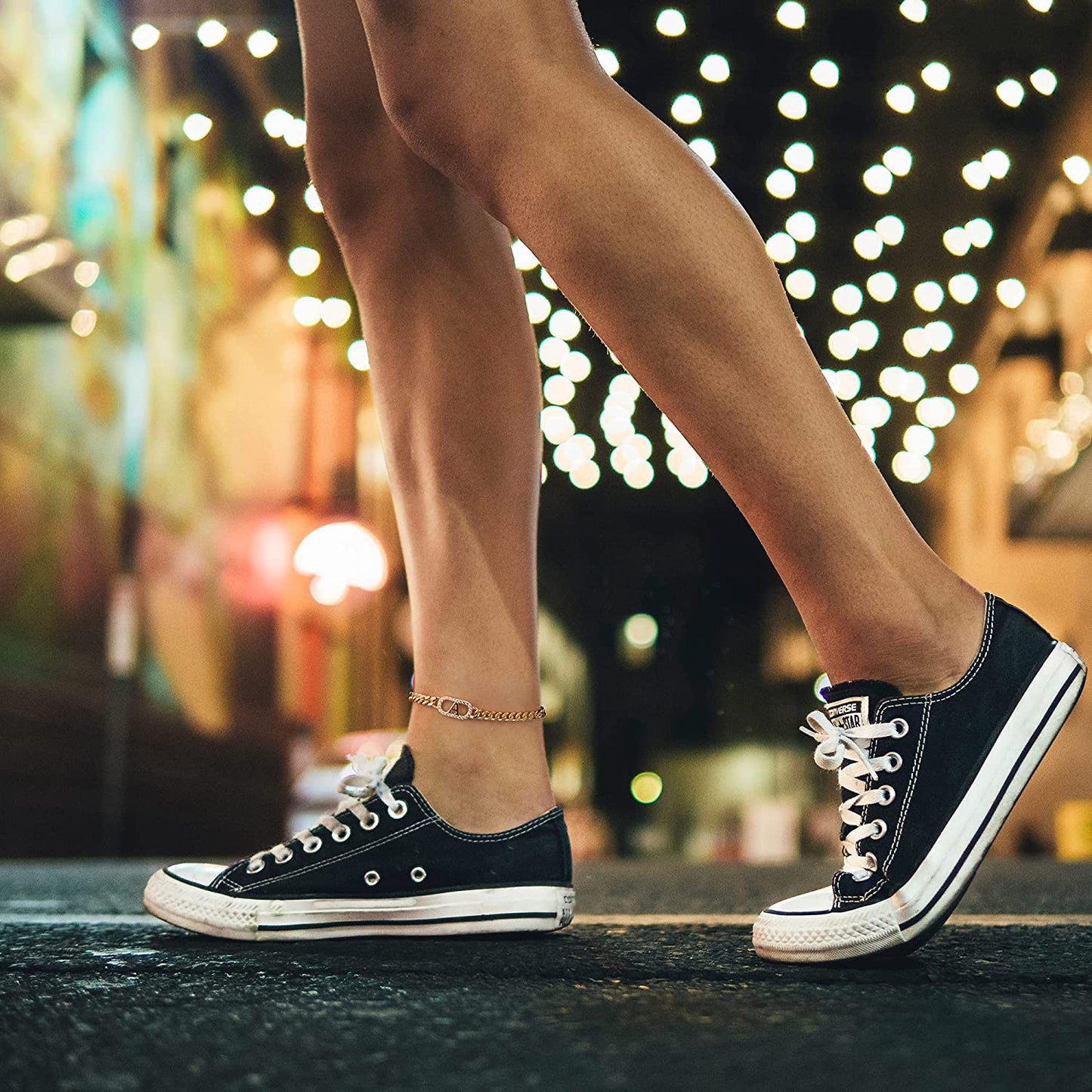 IEFWELL Gold Initial Ankle Bracelets for Women, 14K Gold Filled Gold Anklets for Women Cuban Link Anklets for Women Handmade Gold Ankle Bracelets for Women Ankle Bracelets Gold Jewelry Apparel & Accessories > Jewelry > Anklets IEFWELL