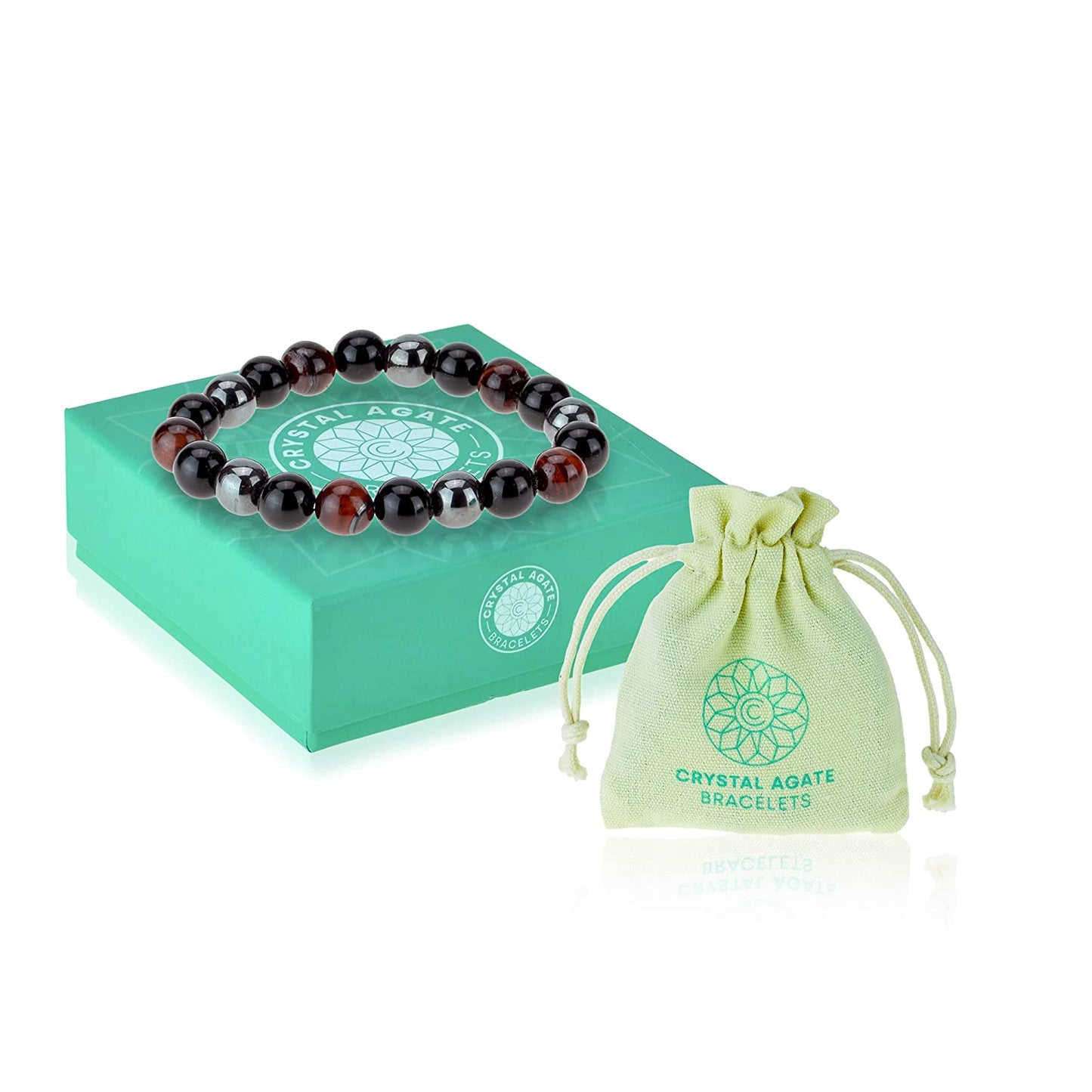 Triple Protection Bracelet - for Protection - Bring Luck and Prosperity - Hematite - Black Obsidian - Tiger Eye - Stone Bracelets Apparel & Accessories > Jewelry > Bracelets Crystal Agate Bracelets