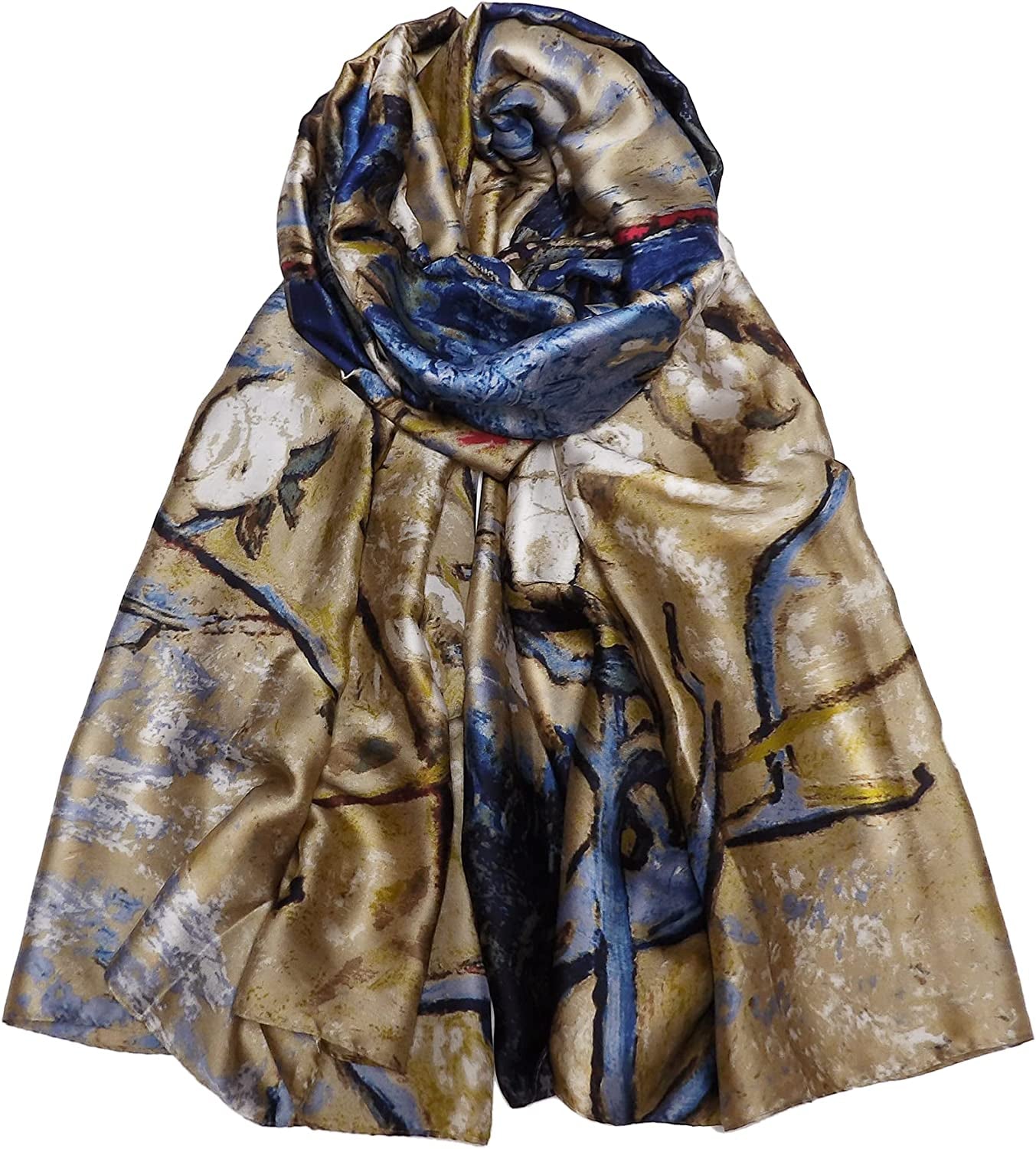 Silk Scarf for Women Fashion Long Satin Lightweight Large Shawl Wrap Printed Sleep 70''X35'' Apparel & Accessories > Clothing Accessories > Scarves & Shawls KYLIE MAX