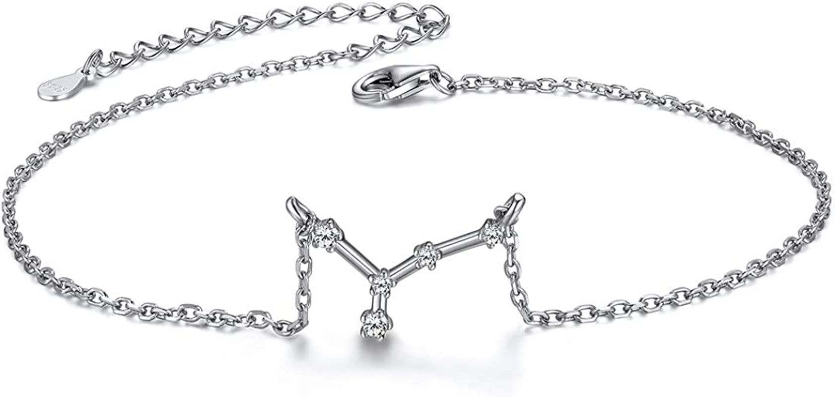 Chicsilver 12 Constellation Zodiac Anklet for Women Girls Sterling Silver Cubic Zirconia Horoscope Ankle Bracelets, 8"-10" Adjustable(With Gift Box) Apparel & Accessories > Jewelry > Anklets ChicSilver Jewelry Cancer (Jun 21 - Jul 22)
