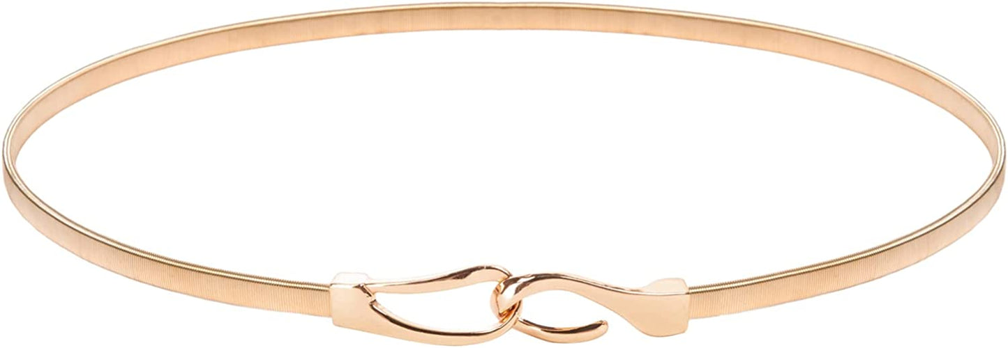 GRACE KARIN Women Skinny Metal Cinch Belt Gold Waistband Elastic Waist Belt CL633 Apparel & Accessories > Clothing Accessories > Belts GRACE KARIN Gold-28 Large