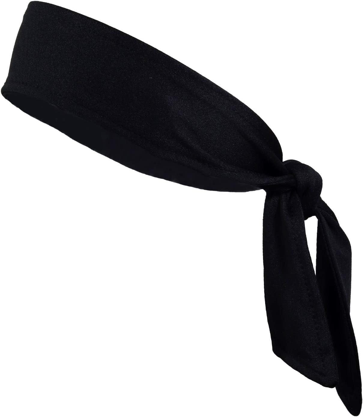 Kenz Laurenz Headbands Tie on Headband for Women Men Running Athletic Hair Head Band Elastic Sports Sweat Basketball Sweatband Stetchy Yoga Workout Sweatbands Adjustable Non-Slip Moisture Wicking Apparel & Accessories > Clothing Accessories > Bandanas & Headties Kenz Laurenz Black