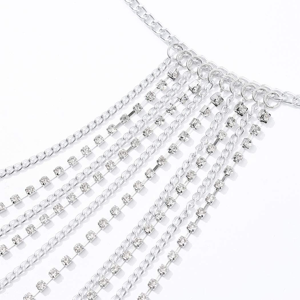 Brishow Rhinestone Body Chains Layered Crystal Waist Chain Beach Bikini Fashion Body Jewelry Accessories for Women and Girls Apparel & Accessories > Jewelry > Body Jewelry Brishow