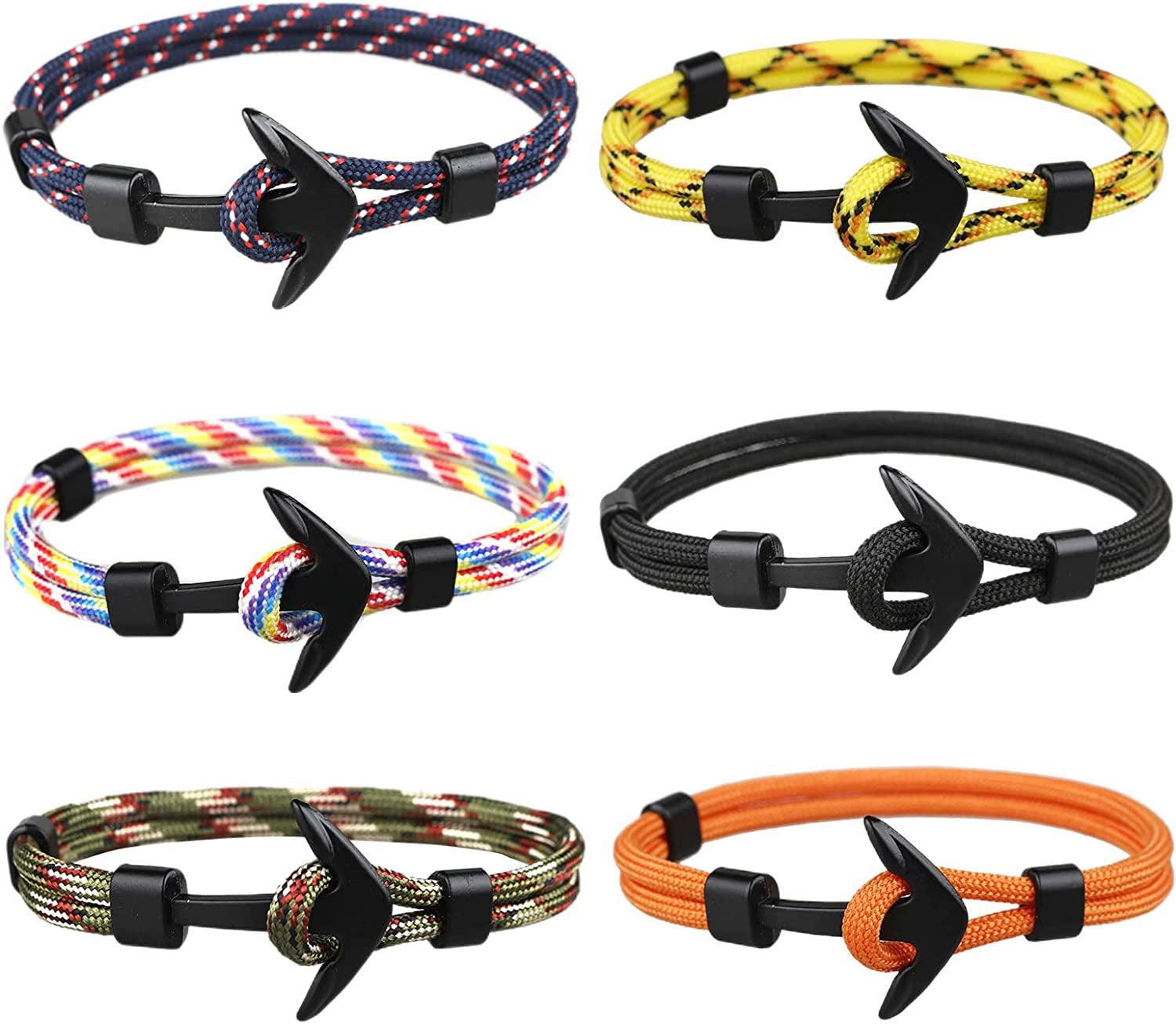 HUASAI Vsco String Bracelets for Teen Girls Women Waterproof Boho Rope Bracelets Wave Surfer Bracelets Summer Beach Anklets Apparel & Accessories > Jewelry > Anklets HUASAI 6 Pcs String Bracelets