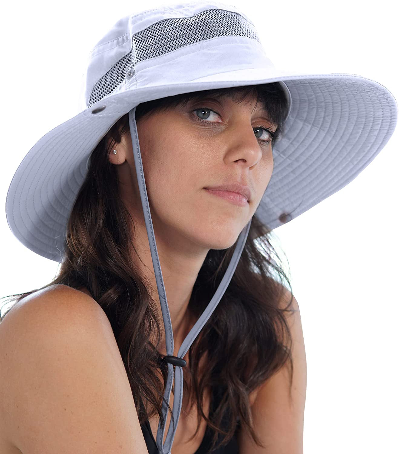 Geartop Wide Brim Sun Hat for Men and Women - Mens Bucket Hats with UV Protection for Hiking - Beach Hats for Women UPF 50+ Apparel & Accessories > Clothing Accessories > Hats GearTOP White 7-7 1/2