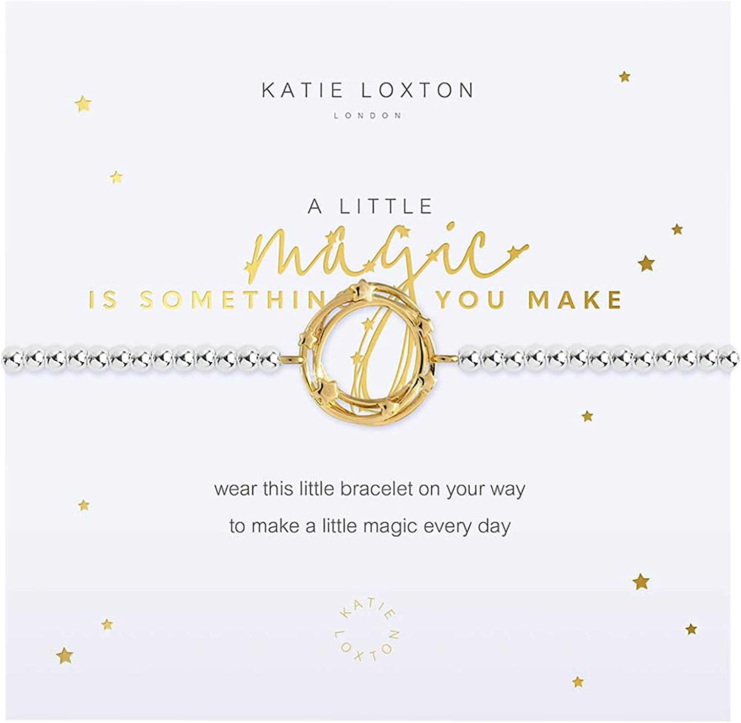 KATIE LOXTON a Little Magic Womens Stretch Adjustable Band Fashion Charm Bracelet Apparel & Accessories > Jewelry > Bracelets Katie Loxton Magic Is Something You Make