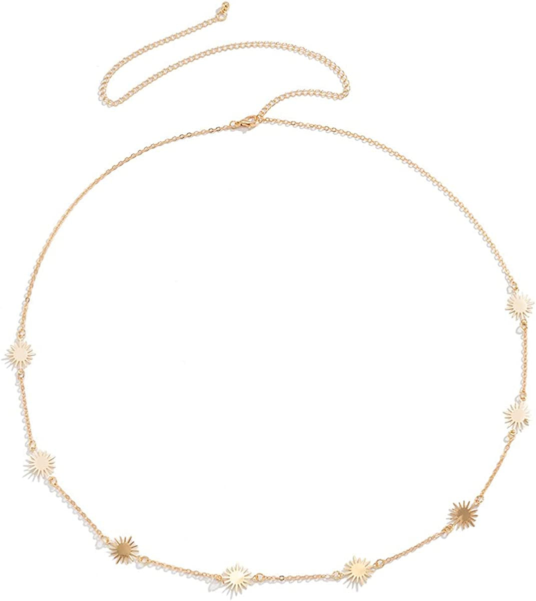 Simple Belly Chain for Women and Girls Gold Silver Star Waist Chain Beach Bikini Body Jewelry Adjustable 68-93Cm Apparel & Accessories > Jewelry > Body Jewelry MIFYNN