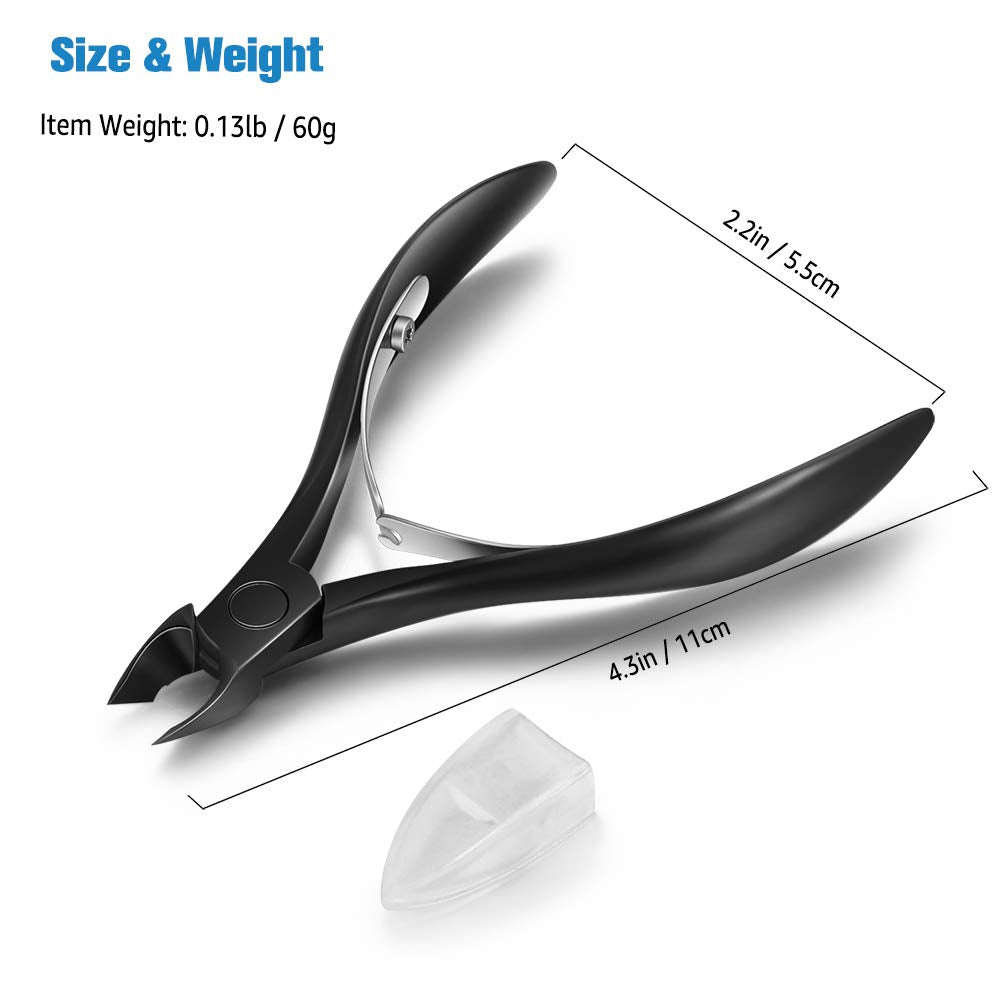 FERYES Cuticle Cutters 1/2 Jaw - Professional Stainless Steel Cuticle Clippers Nail Cuticle Remover Tool, Nail Dead Skin Clipper - BLACK Health & Beauty > Personal Care > Cosmetics > Cosmetic Tools > Nail Tools FERYES