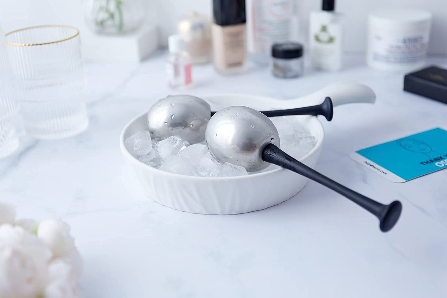 OSRSR Ice Globes Cryo Sticks Facial Massage Tools,Skin Care Unbreakable Stainless Steel Beauty Cold Roller for Face Eyes & Neck,Gifts for Women Mom Wife Girlfriend Health & Beauty > Personal Care > Cosmetics > Cosmetic Tools > Skin Care Tools OSRSR