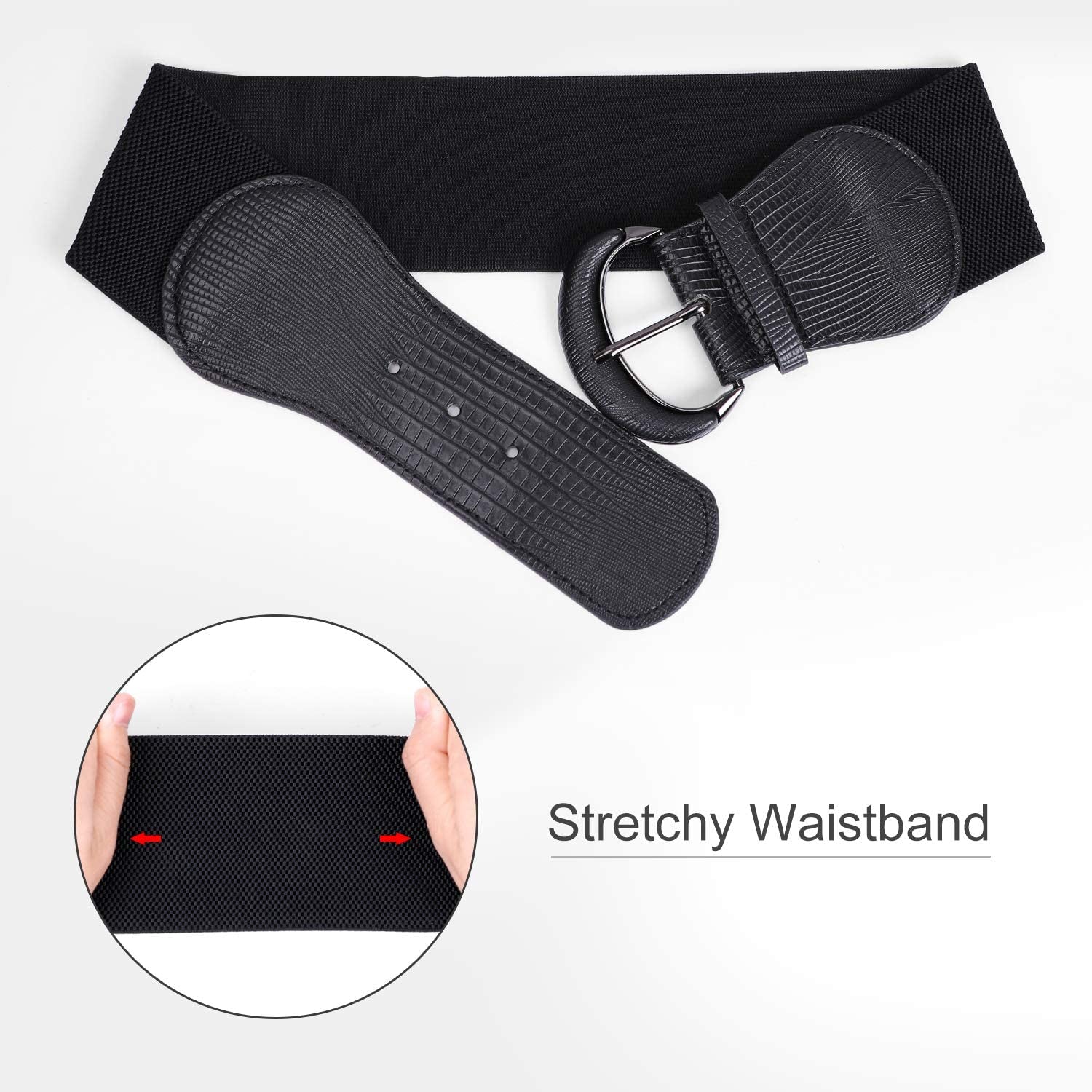 JASGOOD Women Stretchy Wide Waist Belt for Dress Ladies Elastic Belt Hook Buckle Apparel & Accessories > Clothing Accessories > Belts KYLIE MAX