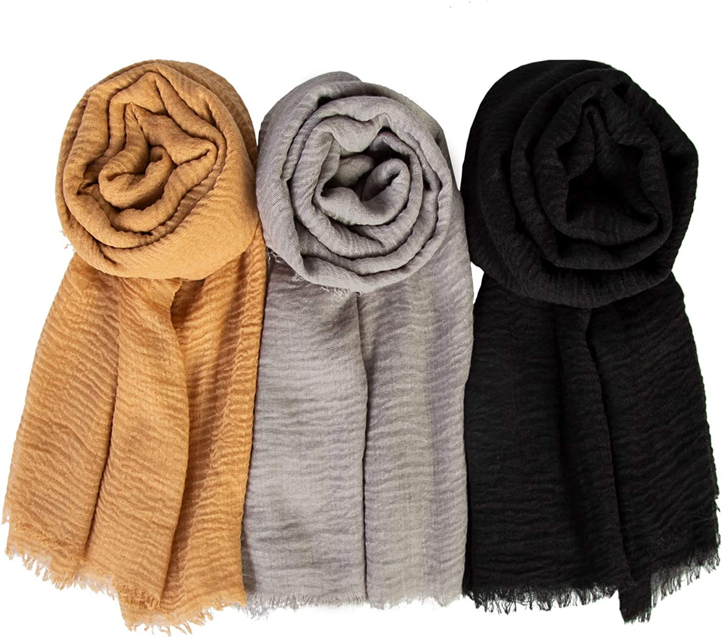 Chalier Hijab Scarfs Shawl Set for Women, Fashion Soft Scarves Lightweight Head Scarf for All Season(Black) Apparel & Accessories > Clothing Accessories > Scarves & Shawls Chalier