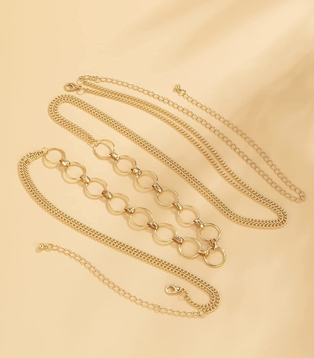 Body Chains for Women Sexy Skinny Crossover Full Body Jewelry for Bikini Swimsuit Wedding Dress Necklace and Belly Chain Set Apparel & Accessories > Jewelry > Body Jewelry Tosmifairy