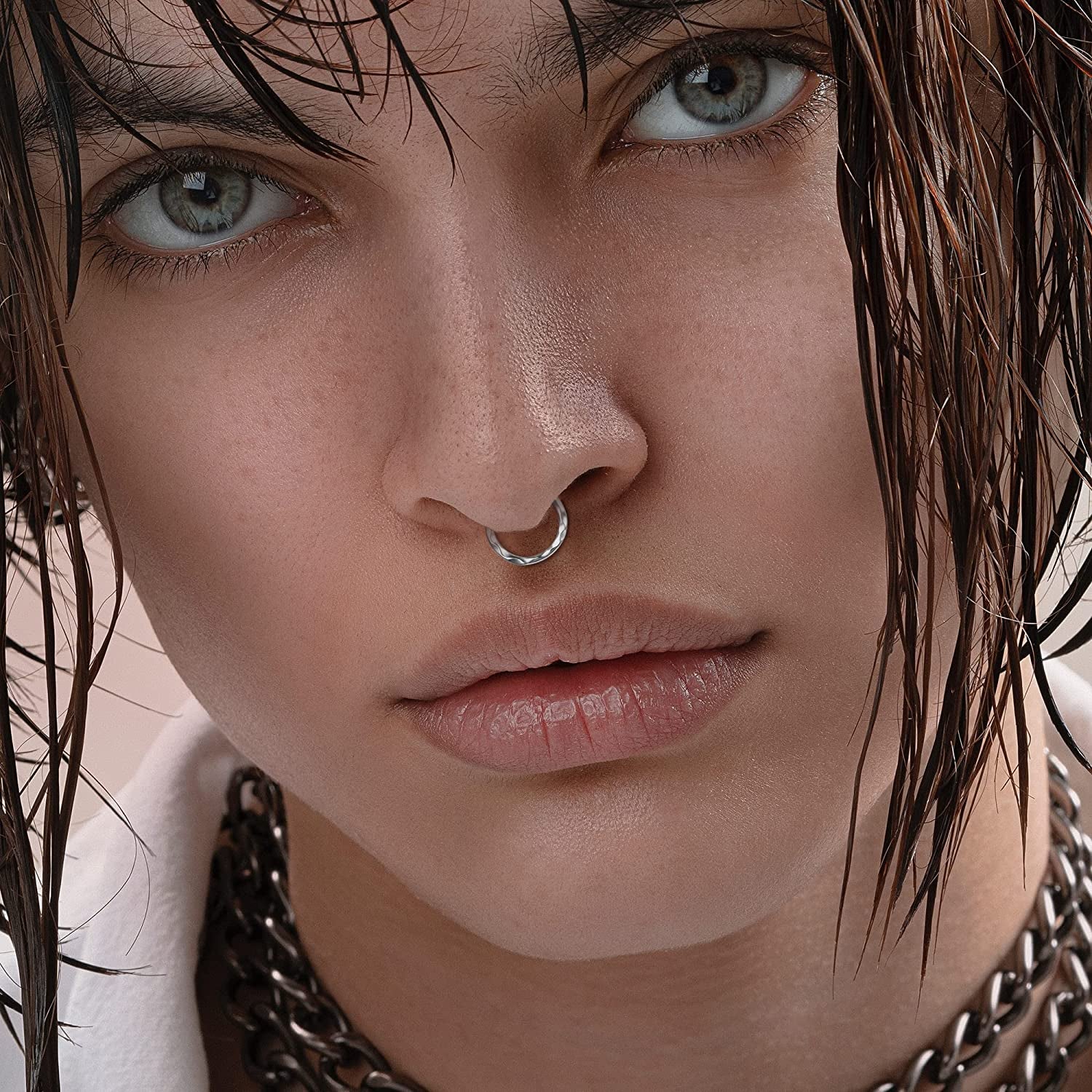 FINREZIO 16PCS 16G Stainless Steel Septum Piercing Nose Rings Hoop Tragus Cartilage Retainer Body Piercing Jewelry Apparel & Accessories > Jewelry > Rings FINREZIO