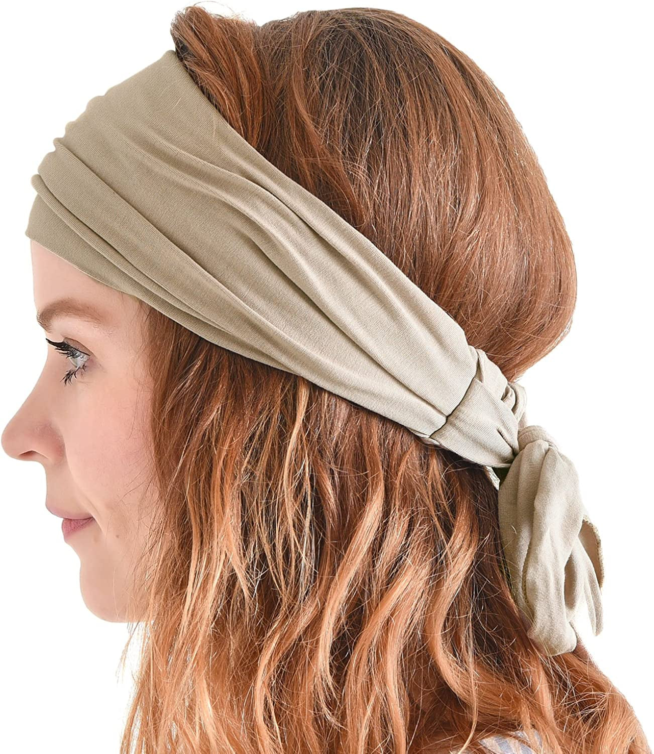 CHARM Japanese Headband Pirate Bandana - Men Ninja Head Wrap Women Hair Band Apparel & Accessories > Clothing Accessories > Bandanas & Headties Casualbox Beige