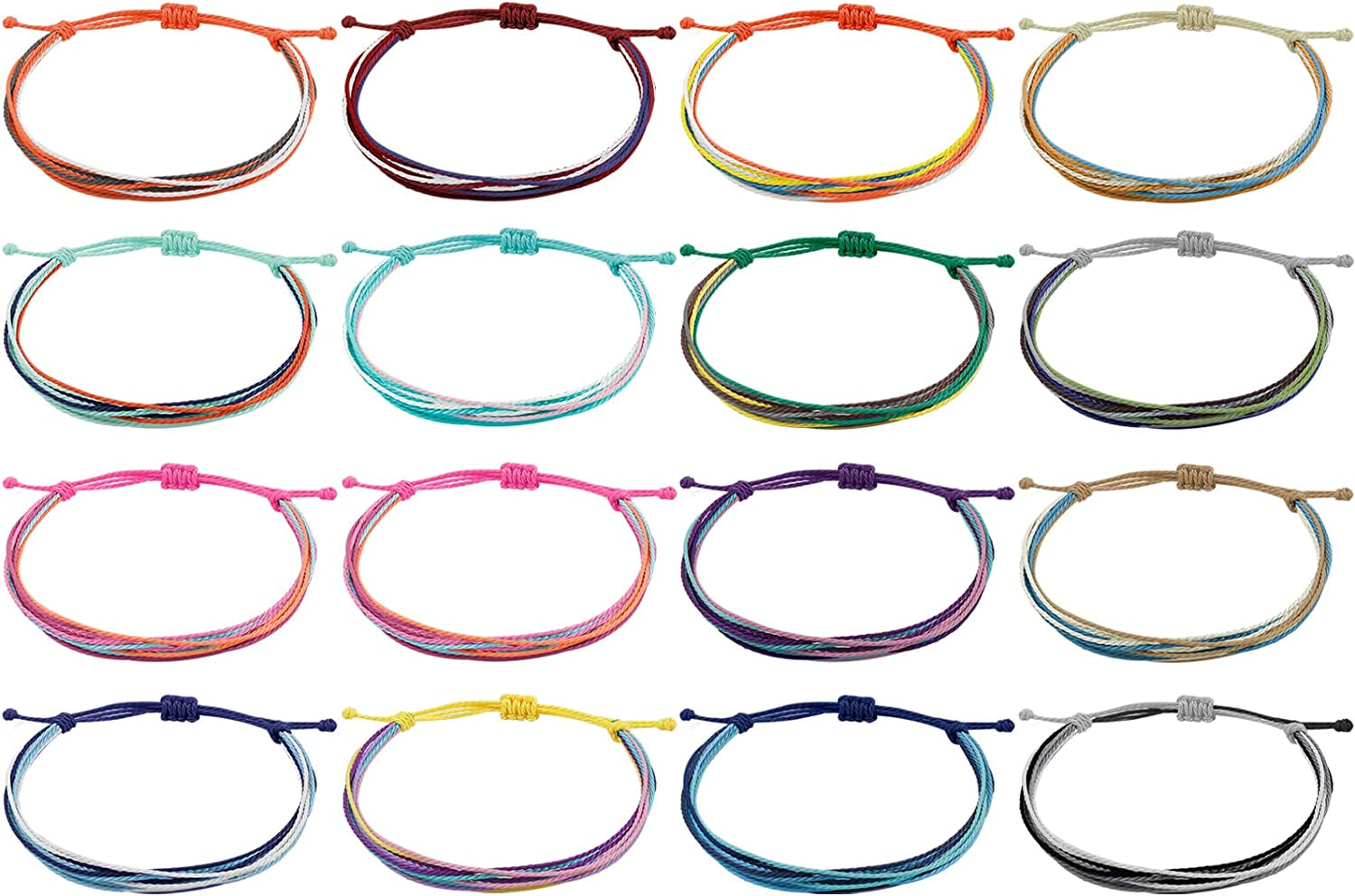 Long Tiantian Wave Bracelets for Teen Girls Cute Boho Braided String Beach Ocean Bracelet for Women Summer Jewelry Gift Apparel & Accessories > Jewelry > Bracelets Long tiantian S