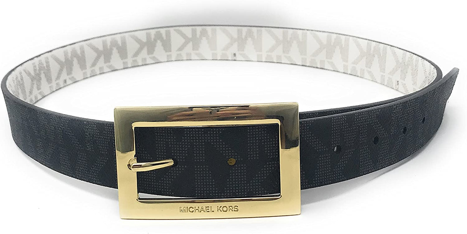 Michael Kors Womens Rectangle Buckle Reversible Mk Logo Belt Apparel & Accessories > Clothing Accessories > Belts Michael Kors