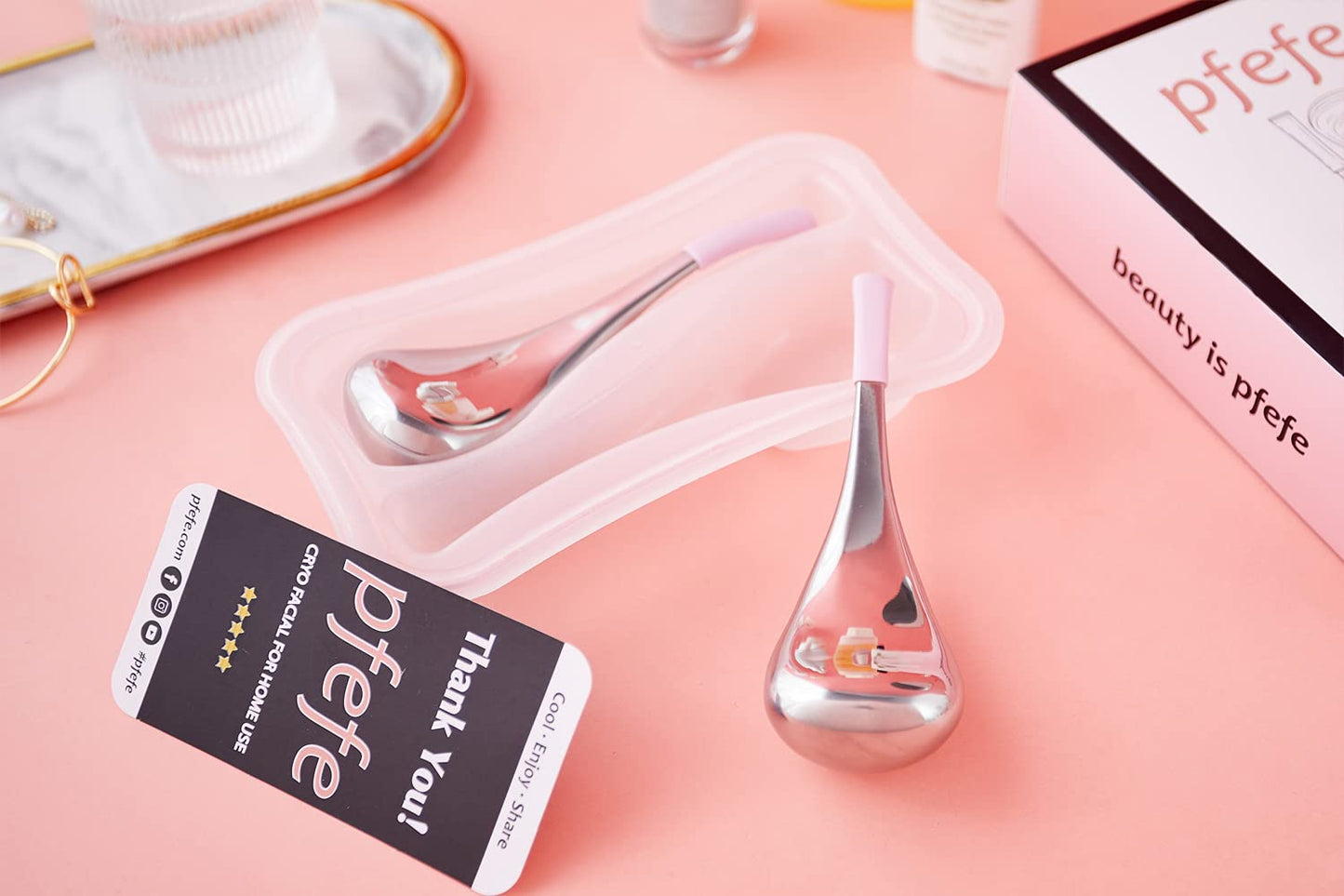 Cryo Sticks Facial Skin Care Ice Globes for Women Face Eyes, Stainless Steel Face Beauty Tools for Girls Ladies, Esthetician Supplies Cooling Spa Globes with Storage Case Health & Beauty > Personal Care > Cosmetics > Cosmetic Tools > Skin Care Tools pfefe