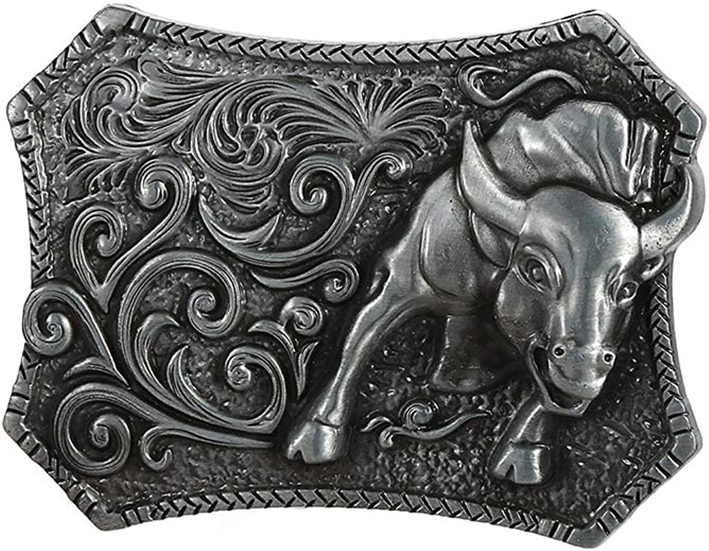 KDG Western Cowboy Belt Buckle for Belt Accessories Custom Buckle Apparel & Accessories > Clothing Accessories > Belt Buckles KDG Silver