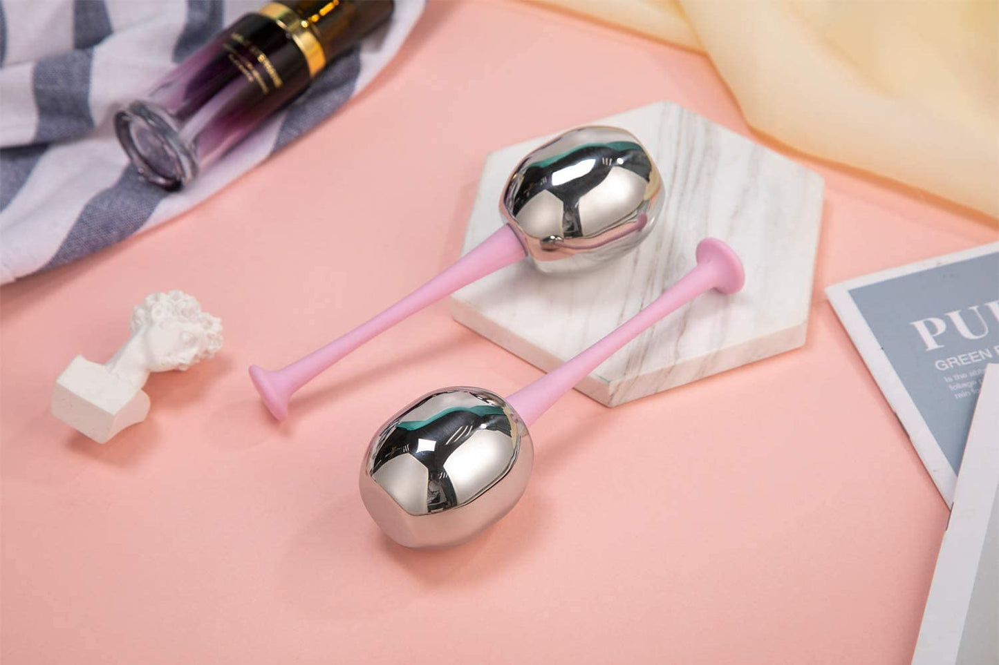 Ice Globes Facial Skin Care Freeze Tools for Women Face & Eyes, Stainless Steel Face Beauty Cryo Sticks Roller for Girls Ladies, Cooling Spa Globes with Storage Case Health & Beauty > Personal Care > Cosmetics > Cosmetic Tools > Skin Care Tools pfefe