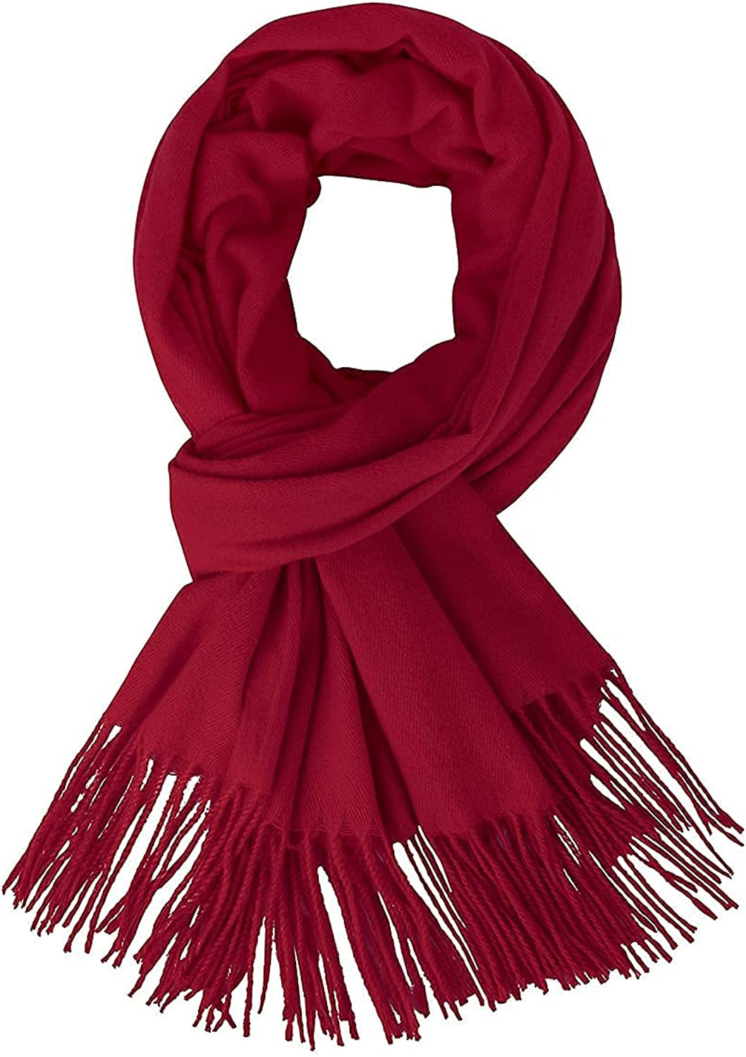 Century Star Women'S Fall Winter Scarf Classic Tassel Plaid Scarf Warm Tartan Wrap Shawl Apparel & Accessories > Clothing Accessories > Scarves & Shawls Century Star Wine Red One Size