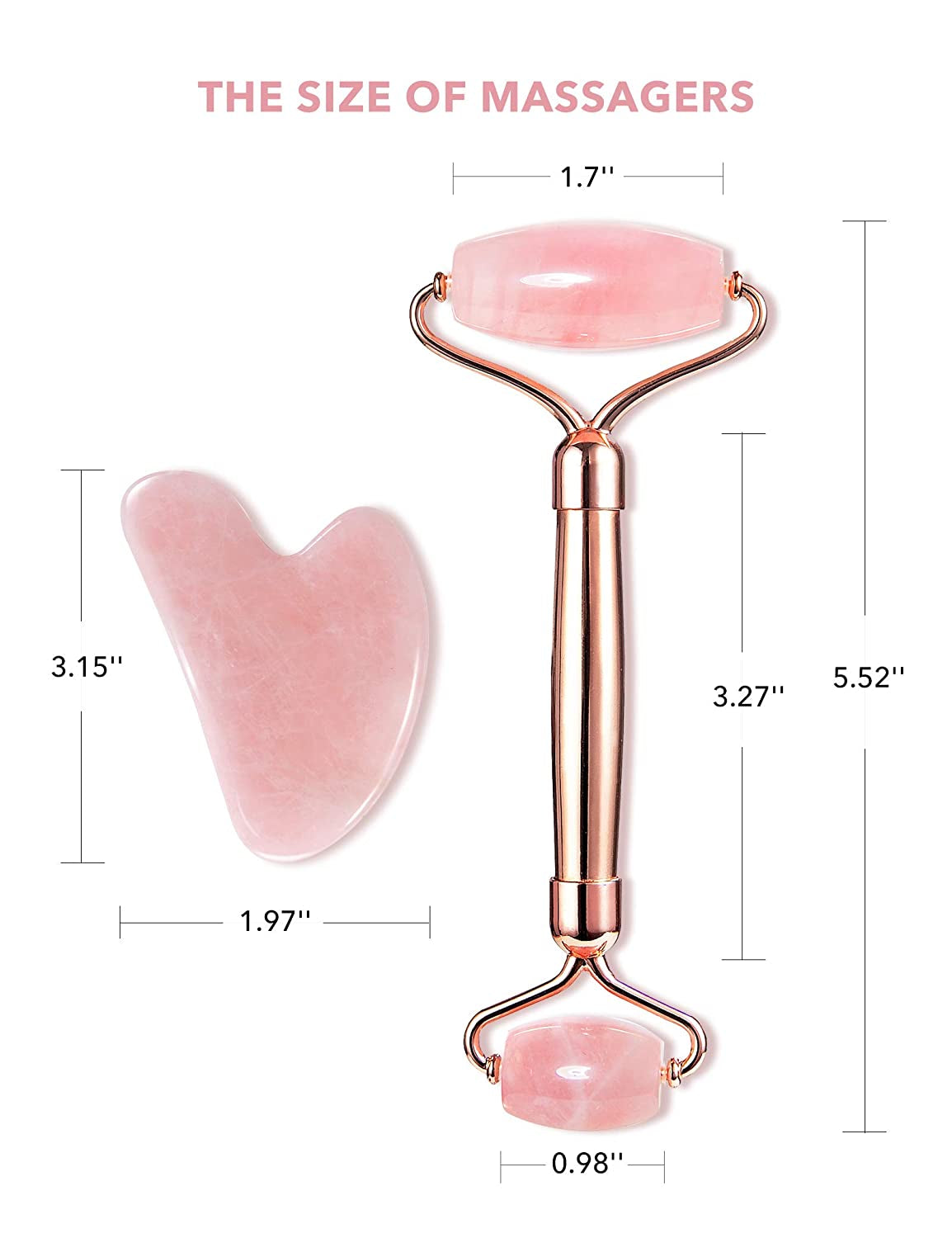 Gua Sha Facial Massage Tools,Rose Quartz Face Roller,Jade Roller for Face,Beauty Face Massager,Eye Massager,Reduce Wrinkles,Lymphatic Drainage,Face Lift.Hanabee Skin Care Sets & Kits (Pink) Health & Beauty > Personal Care > Cosmetics > Cosmetic Tools > Skin Care Tools HANABEE