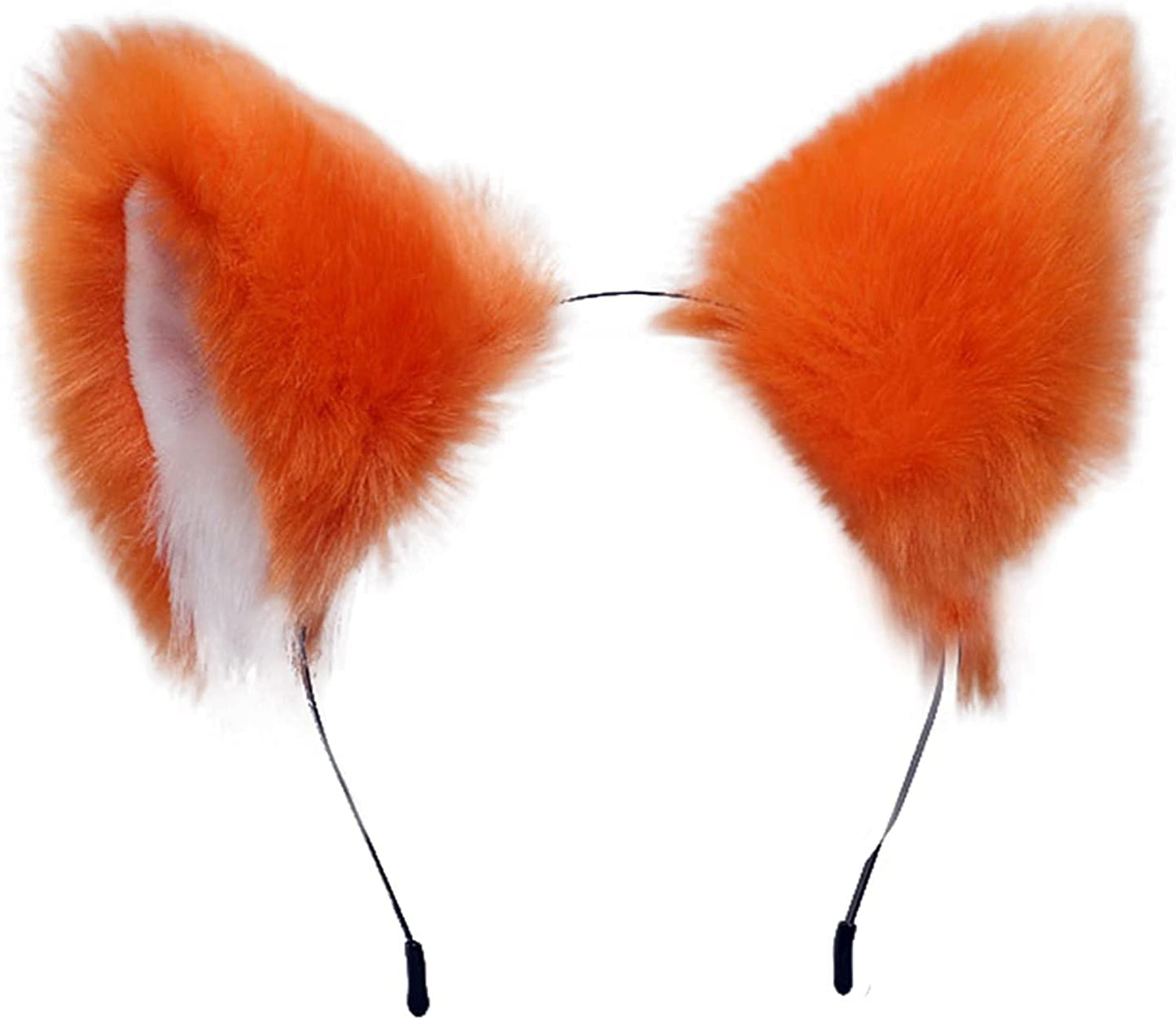 Faylay Cosplay Girl Plush Furry Cat Ears Headwear Accessory for Cam Girl Party Apparel & Accessories > Clothing Accessories > Headwear Faylay Xkewdmfg01-orange