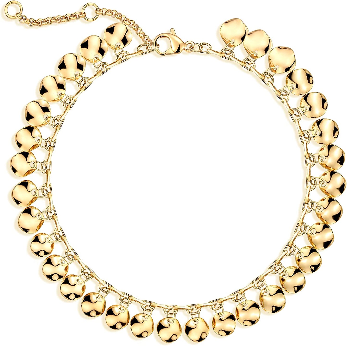 Mevecco Gold Evil Eye Charm Anklet,14K Gold Plated Boho Beach Dainty Cute Tiny Lucky Star Foot Chain Ankle Bracelet Silver Beaded Chain Anklet for Women Apparel & Accessories > Jewelry > Anklets MEVECCO Wave chimes