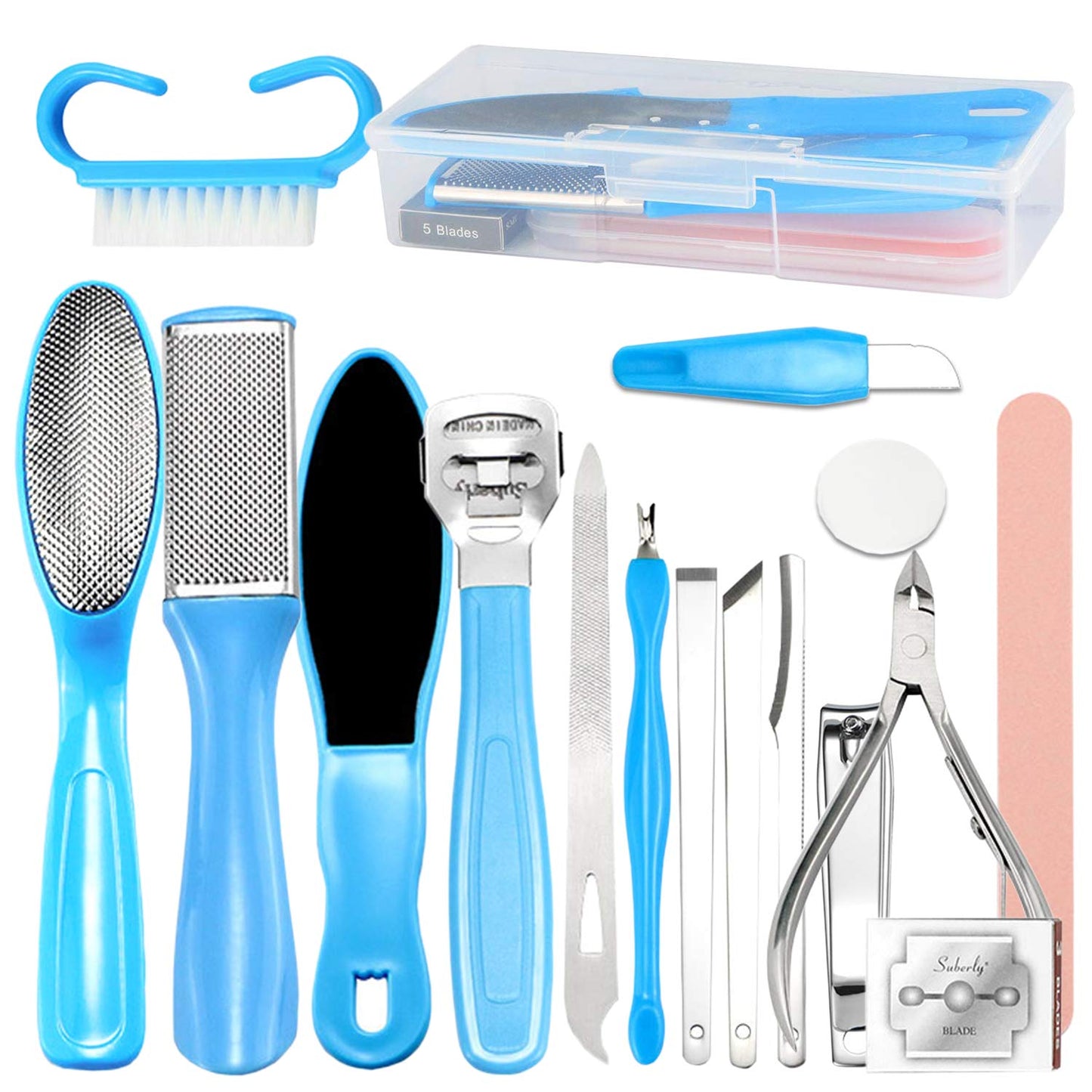 Pedicure Kit Professional Manicure and Pedicure Tools Supplies Set 16 Pieces Foot Care Kit Feet Set for Women Men Health & Beauty > Personal Care > Foot Care N&A