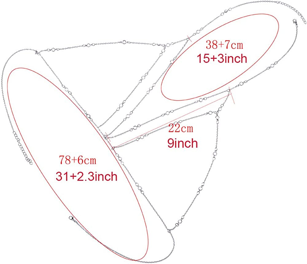 Bohemian Chain Bra Sexy Beads Shiny Luxury Long Rhinestone Bra Body Chains Statement Body Chain Jewelry Cross for Women Beach Body Accessories Apparel & Accessories > Jewelry > Body Jewelry China