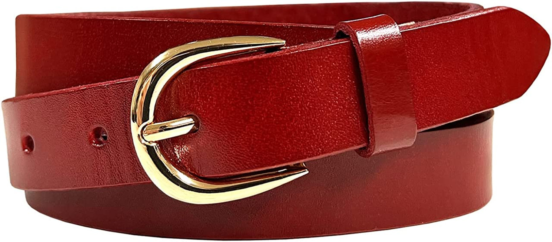 Women'S Dress Belt Casual Fashion Waist Skinny Belt 1"(25Mm) Wide, Multi-Style Options Apparel & Accessories > Clothing Accessories > Belts Belts.com Style 1 - Premium Leather Smooth Red 38