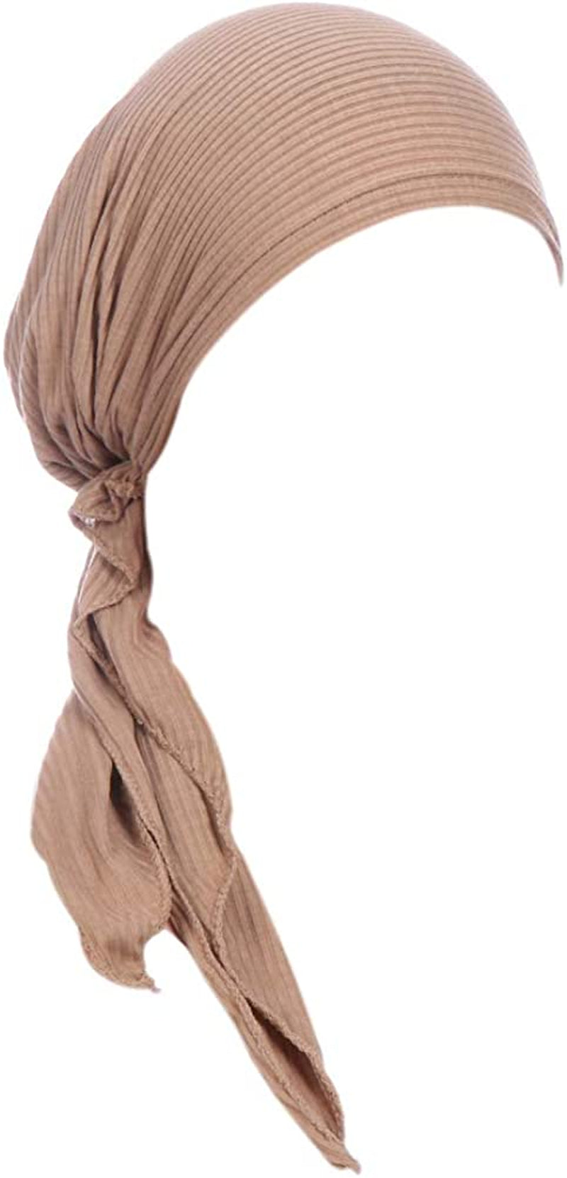 Fxhixiy Womens Turban Chemo Hat Head Scarves Slip-On Pre-Tied Headwear Bandana Sleep Hair Cover Apparel & Accessories > Clothing Accessories > Headwear Fxhixiy Khaki