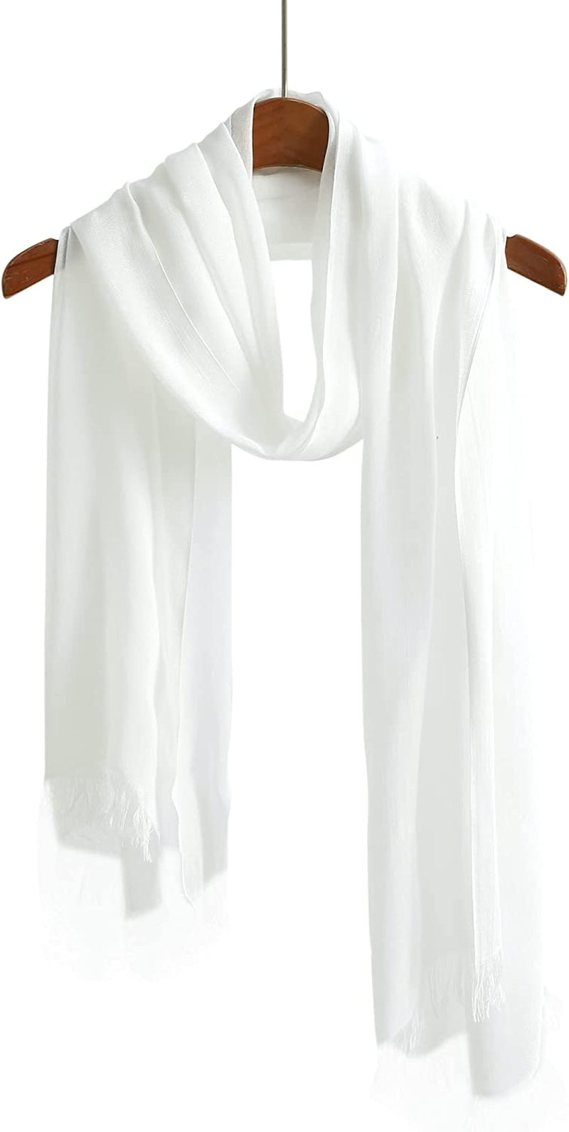 Jeelow Lightweight Summer Scarf Light Shawl Wrap Linen Feel Scarves for Men and Women Apparel & Accessories > Clothing Accessories > Scarves & Shawls Jeelow White Bamboo